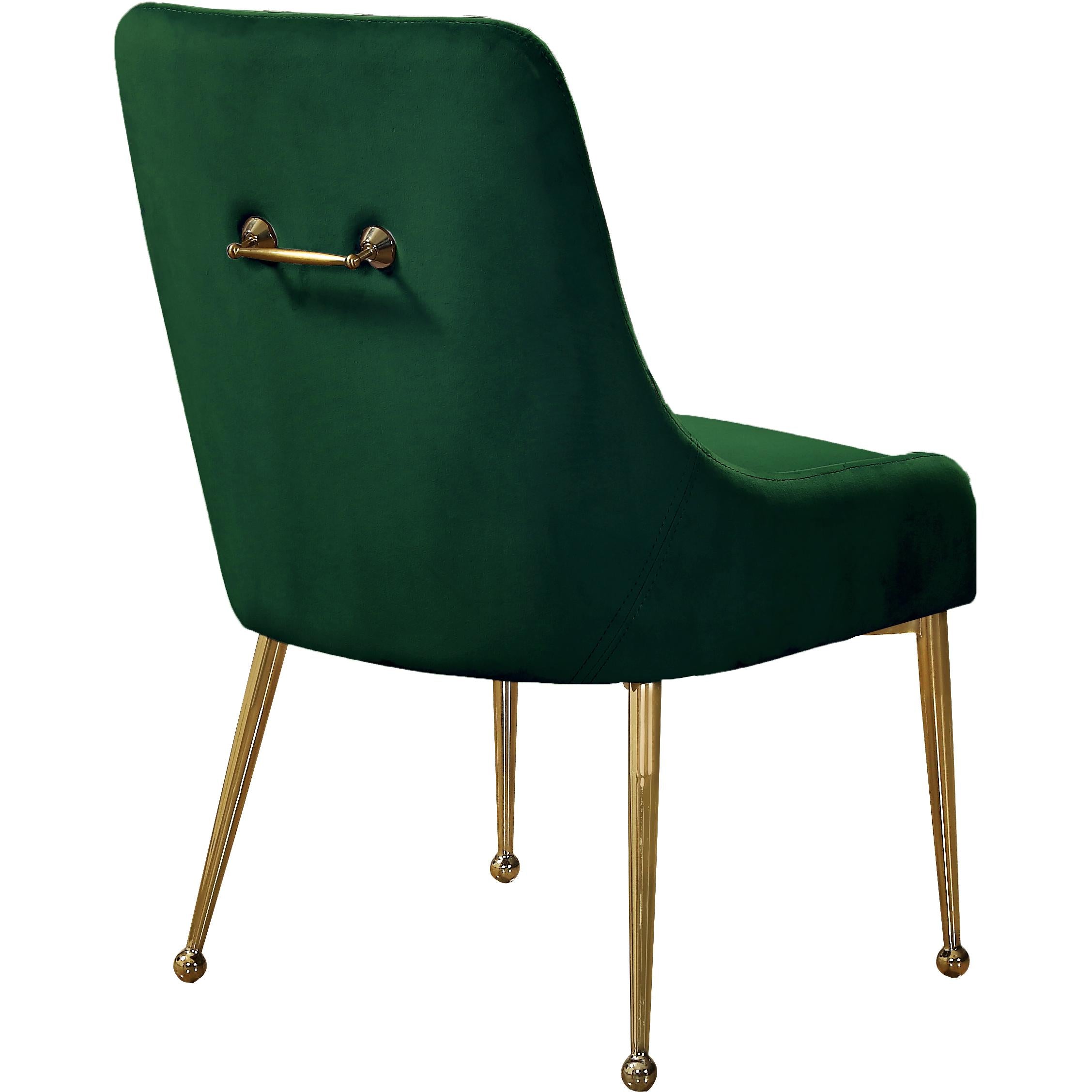 Meridian Owen Green Velvet Dining Chair