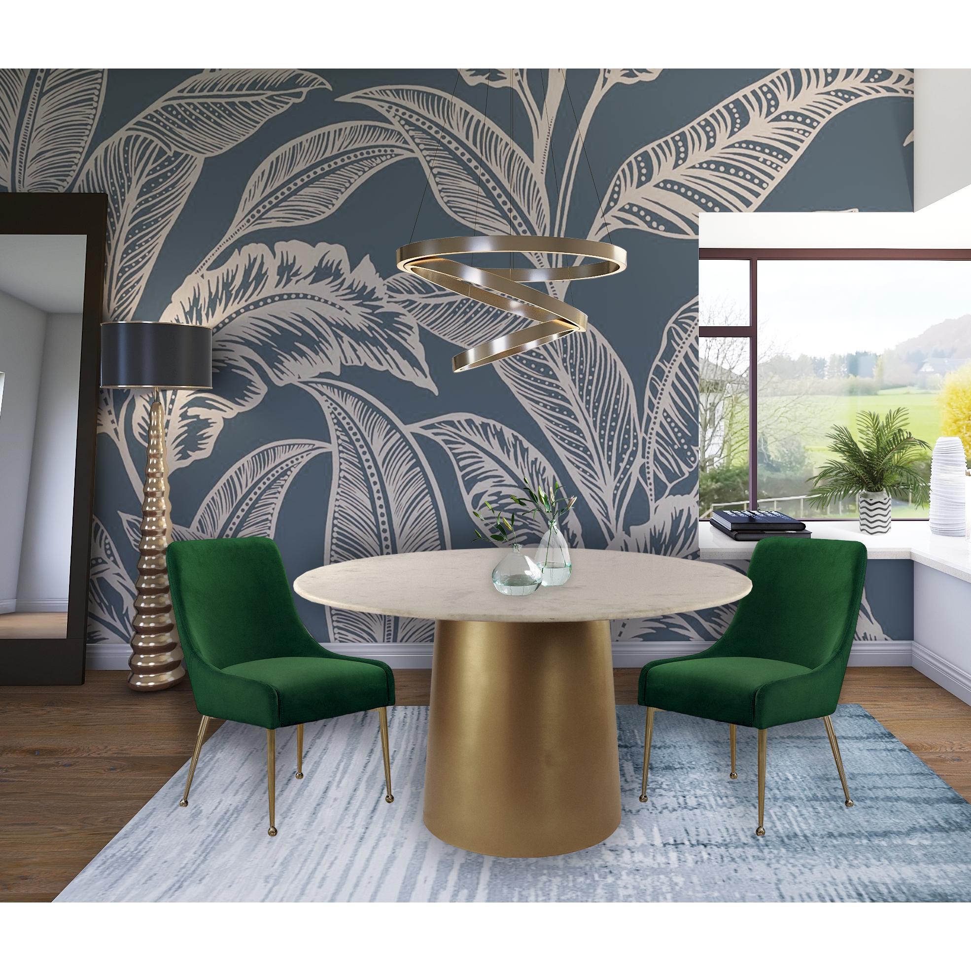 Meridian Owen Green Velvet Dining Chair