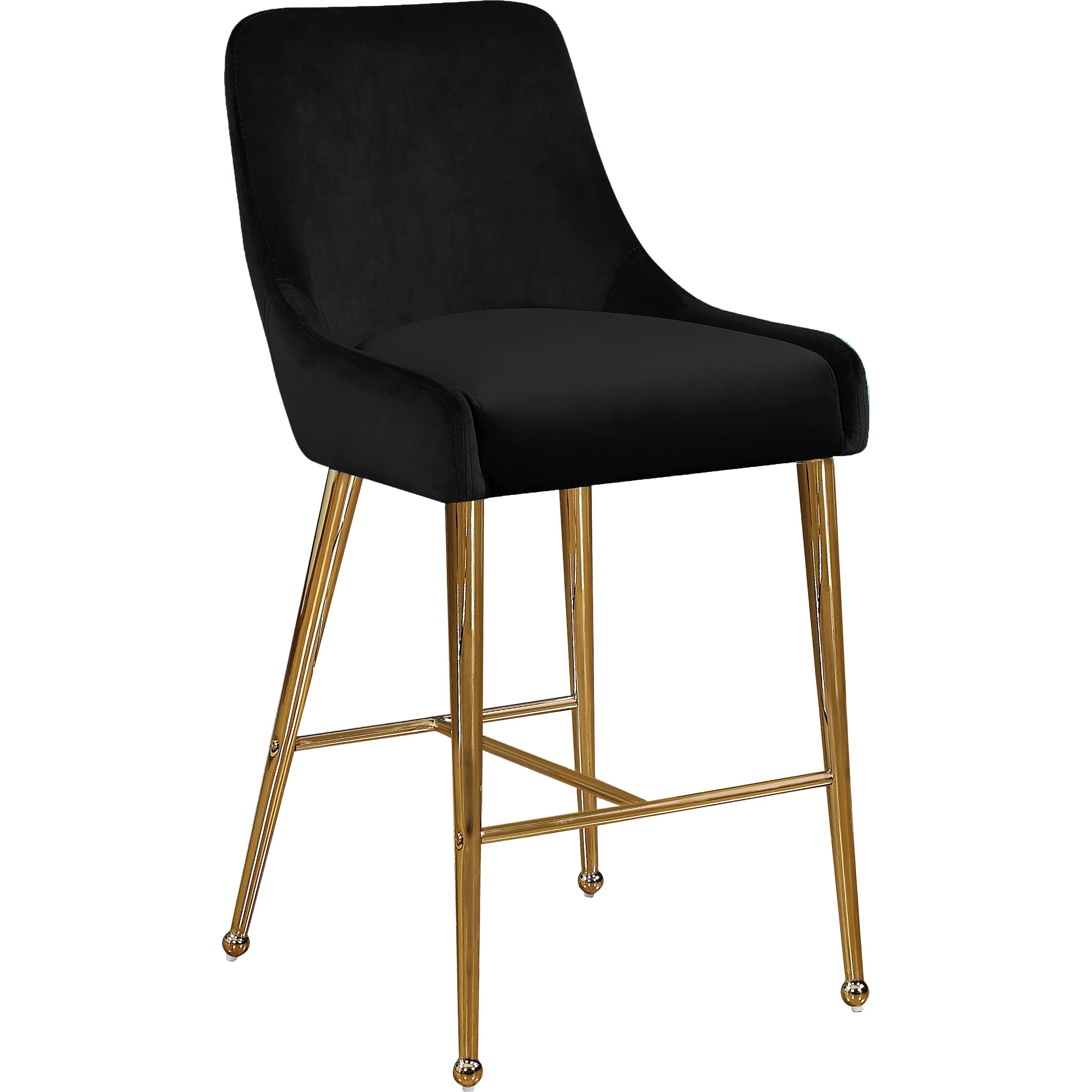 Meridian Owen Black Velvet Stool