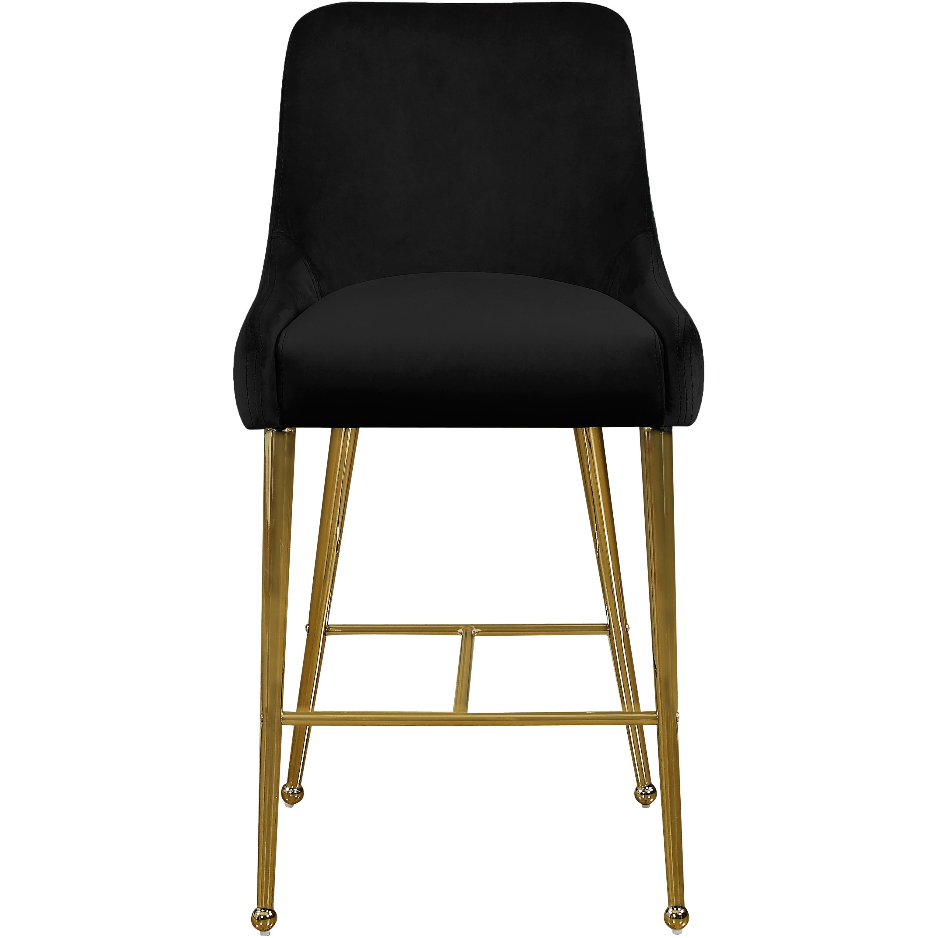 Meridian Owen Black Velvet Stool