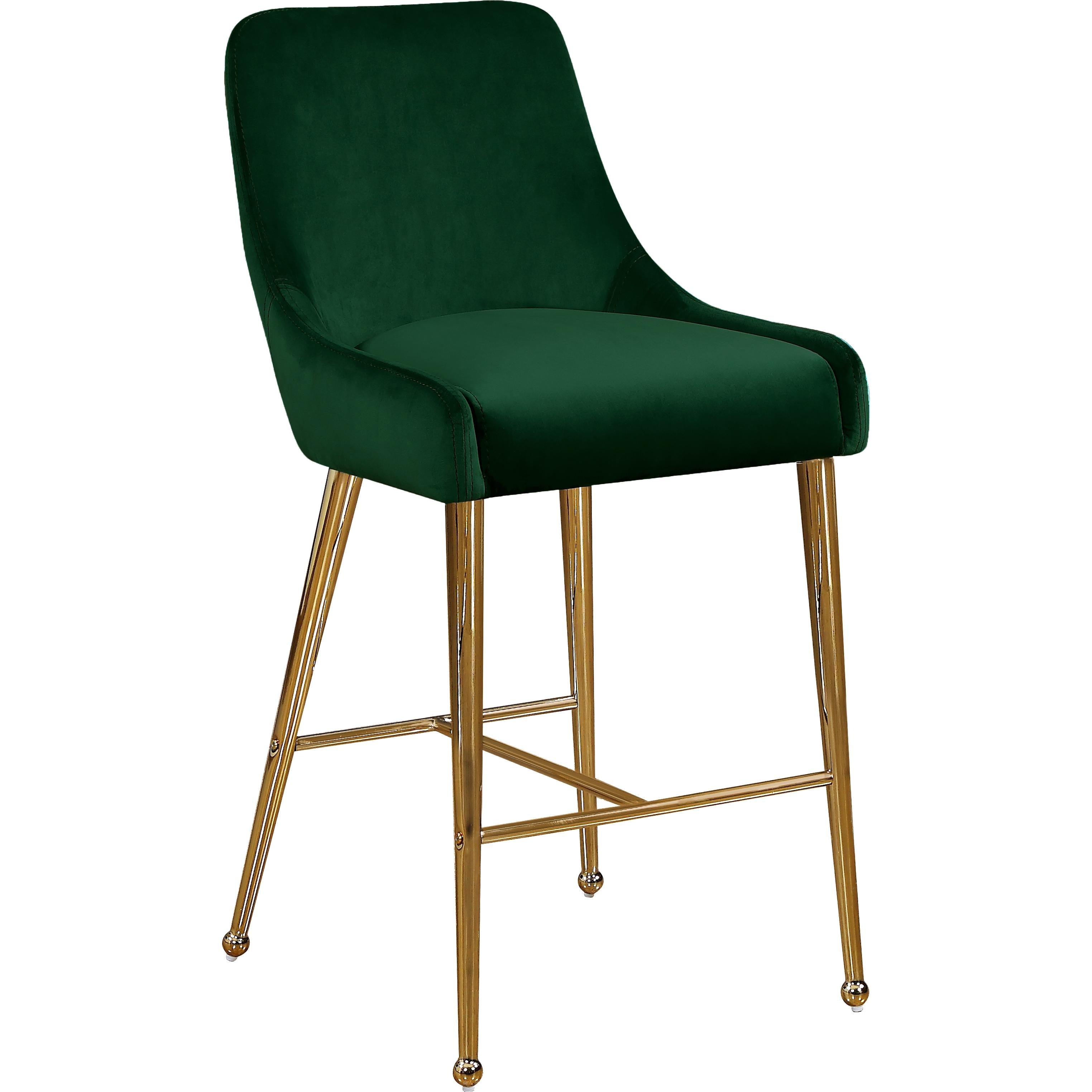 Meridian Owen Green Velvet Stool