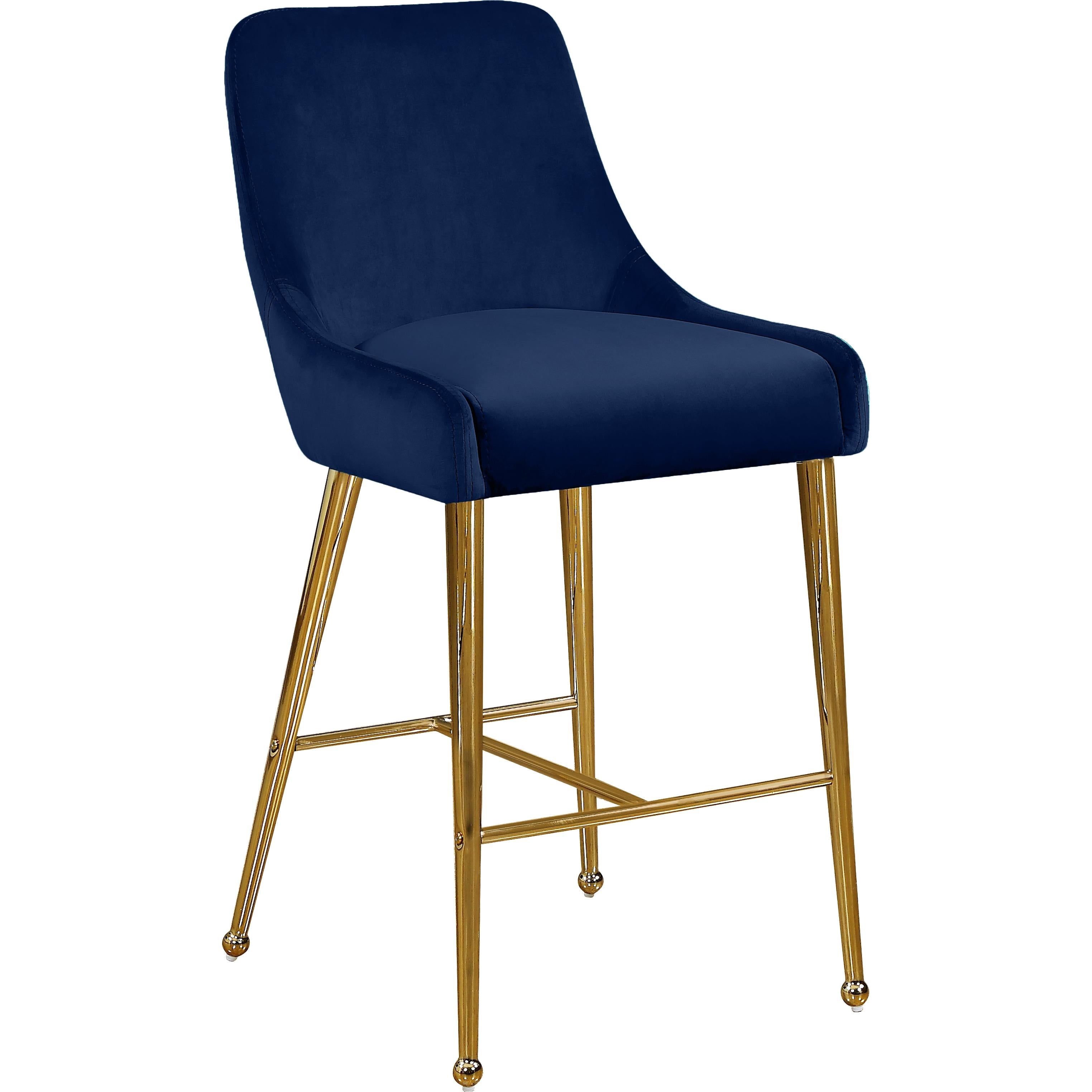 Meridian Owen Navy Velvet Stool