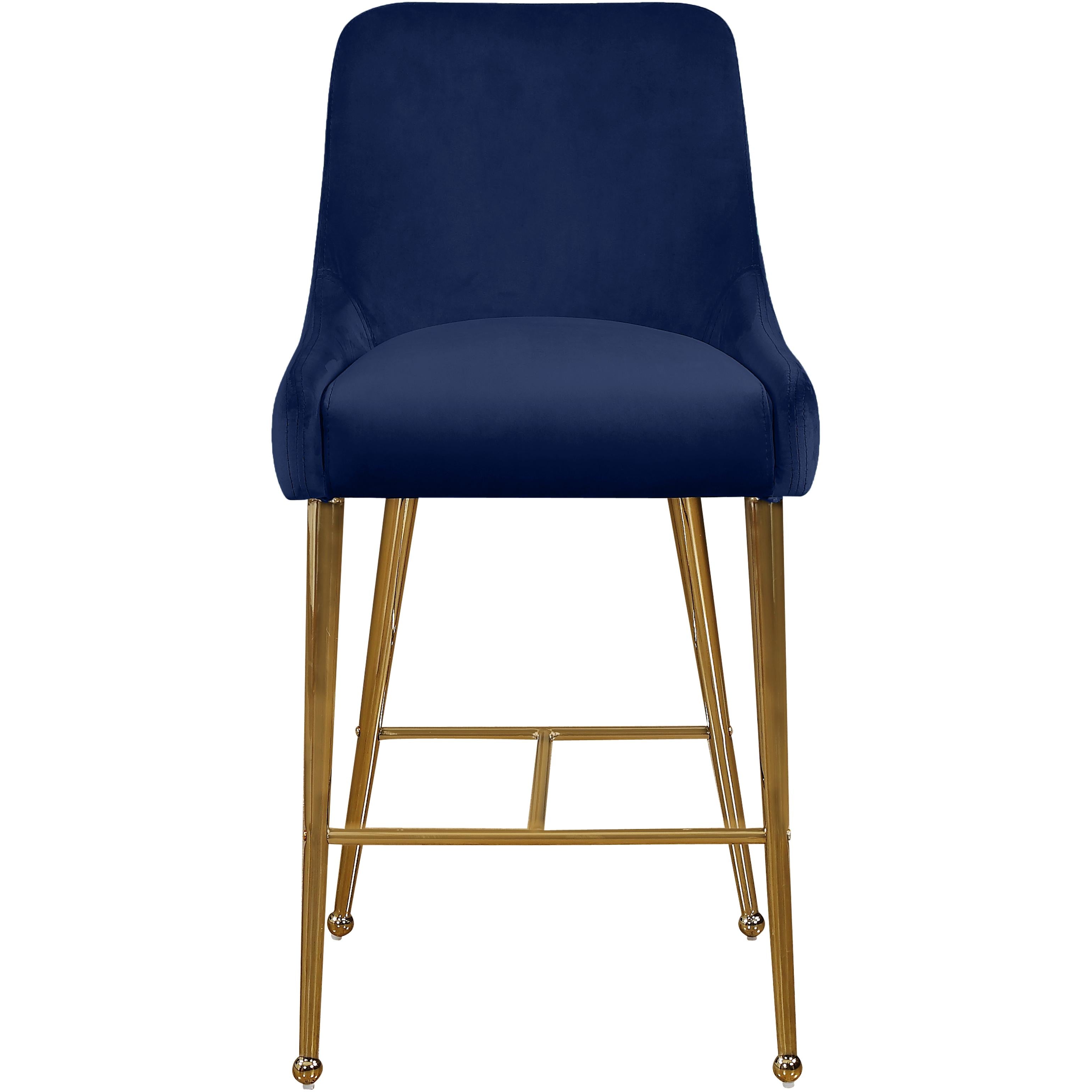 Meridian Owen Navy Velvet Stool