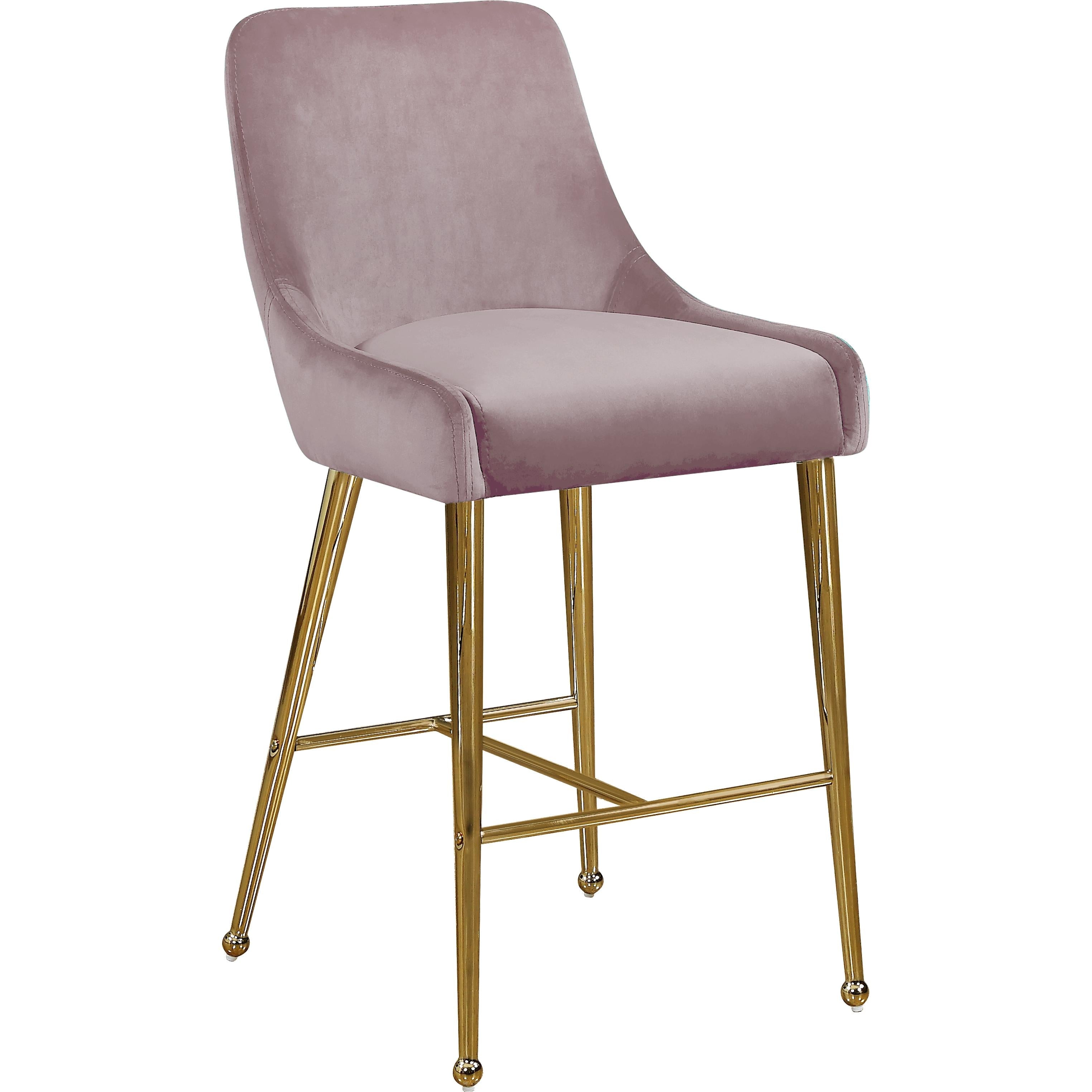 Meridian Owen Pink Velvet Stool