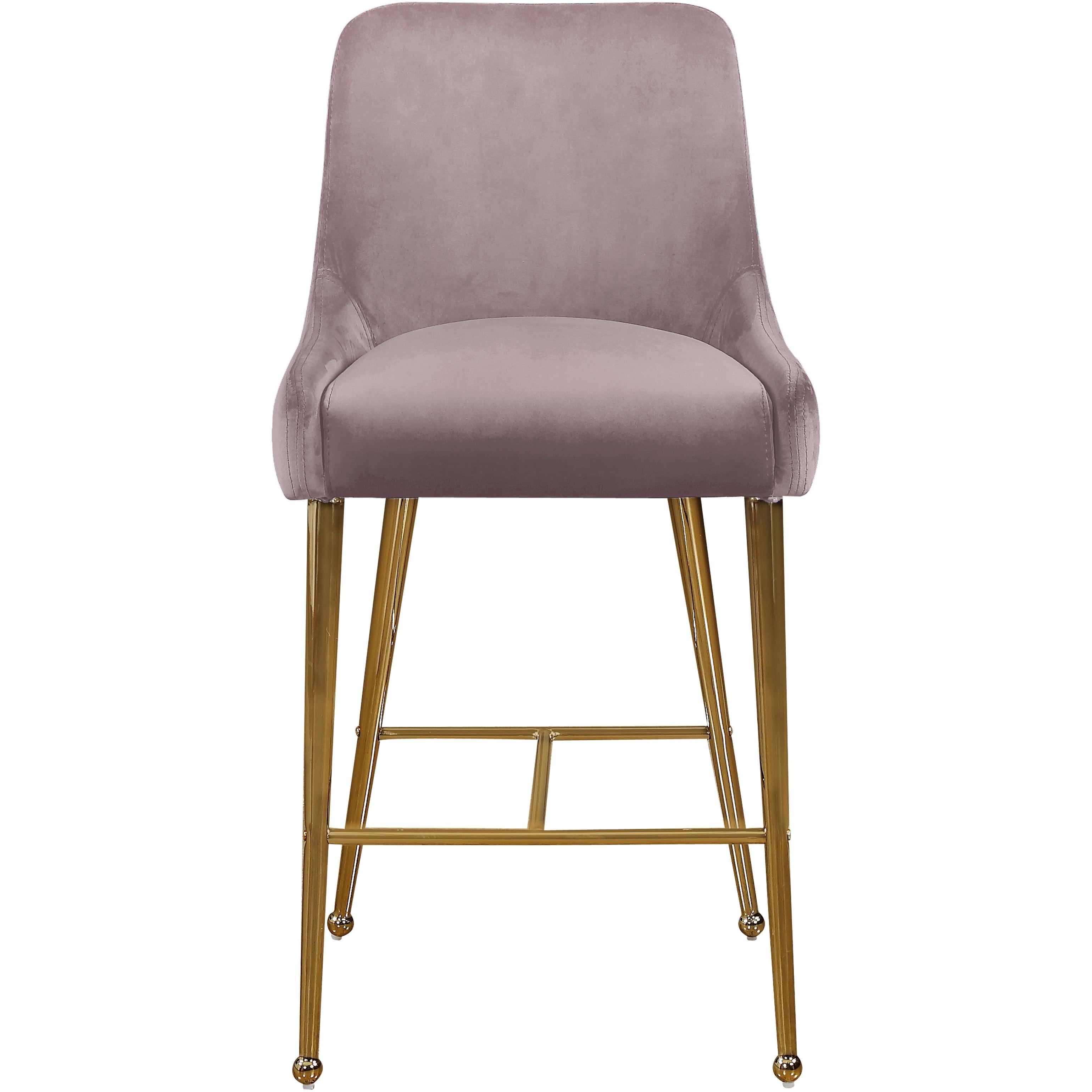 Meridian Owen Pink Velvet Stool