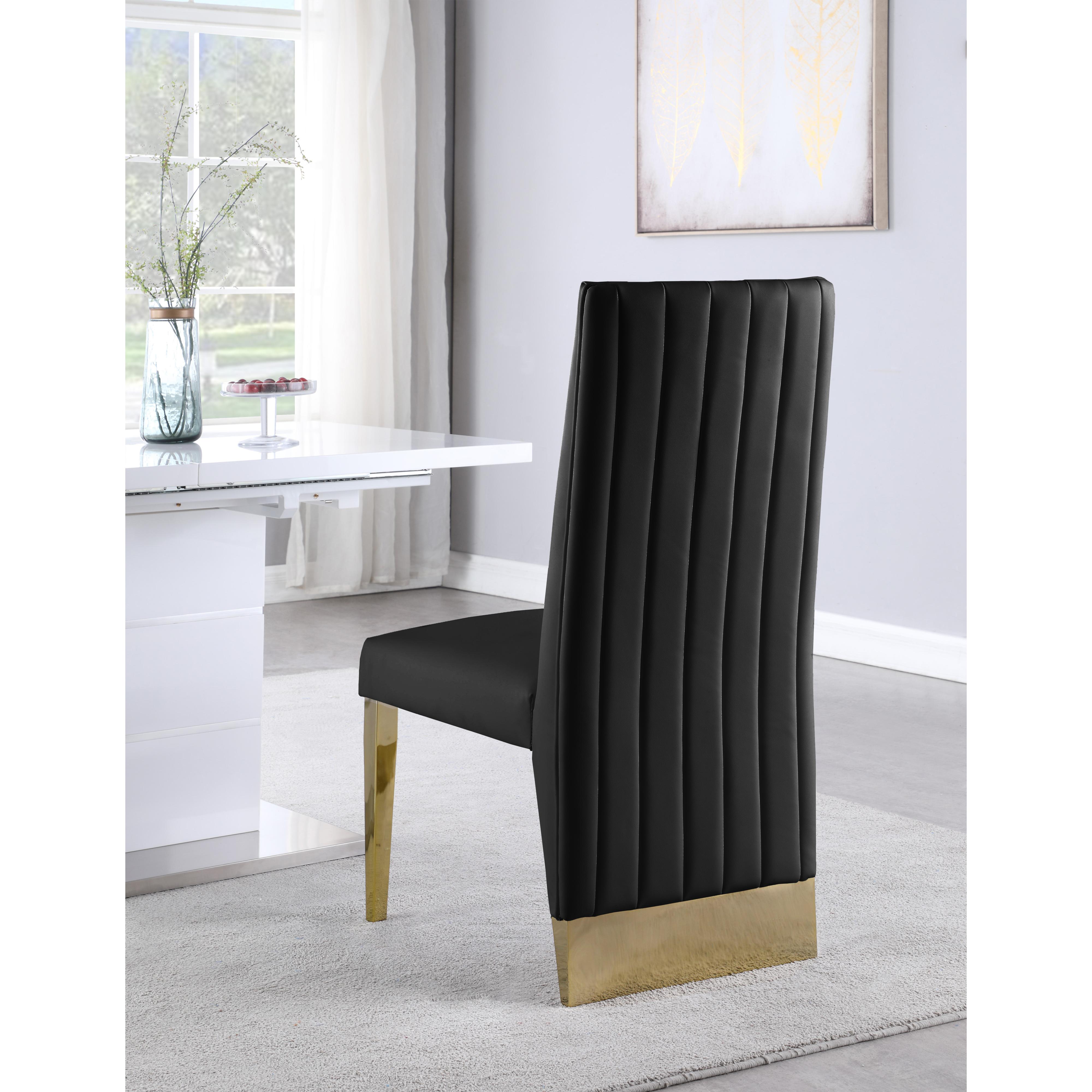 Meridian Porsha Black Vegan Leather Dining Chair