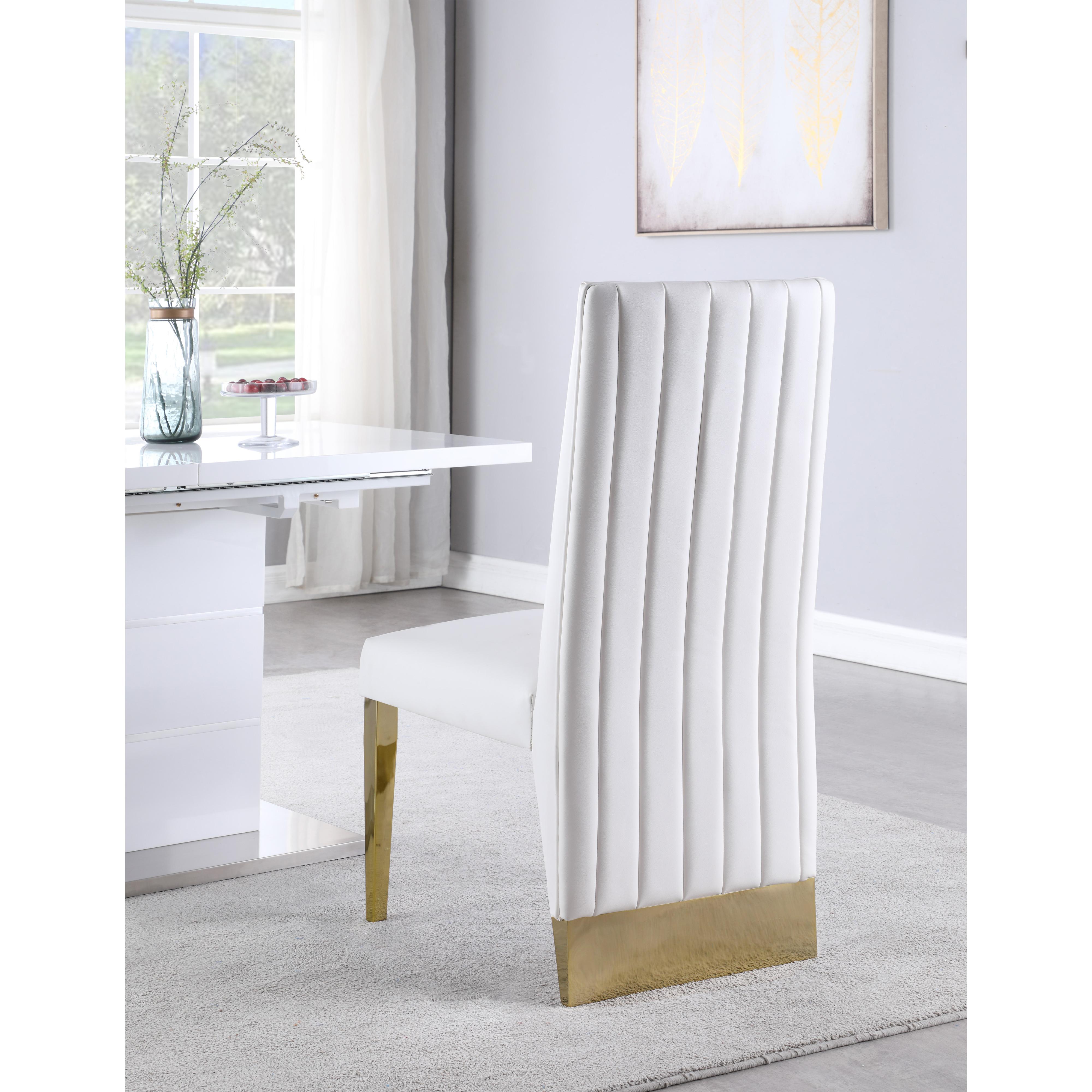 Meridian Porsha White Vegan Leather Dining Chair