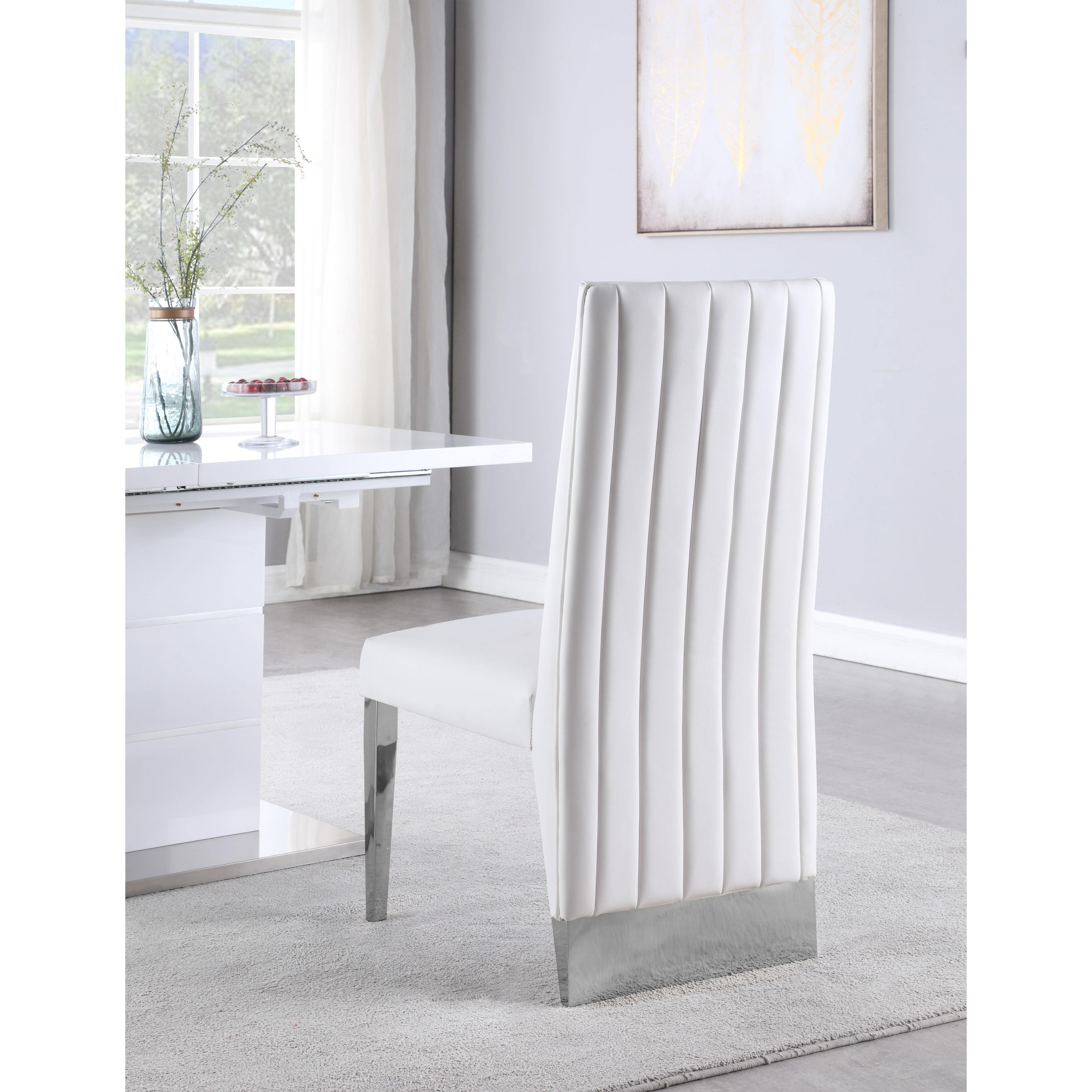 Meridian Porsha White Vegan Leather Dining Chair