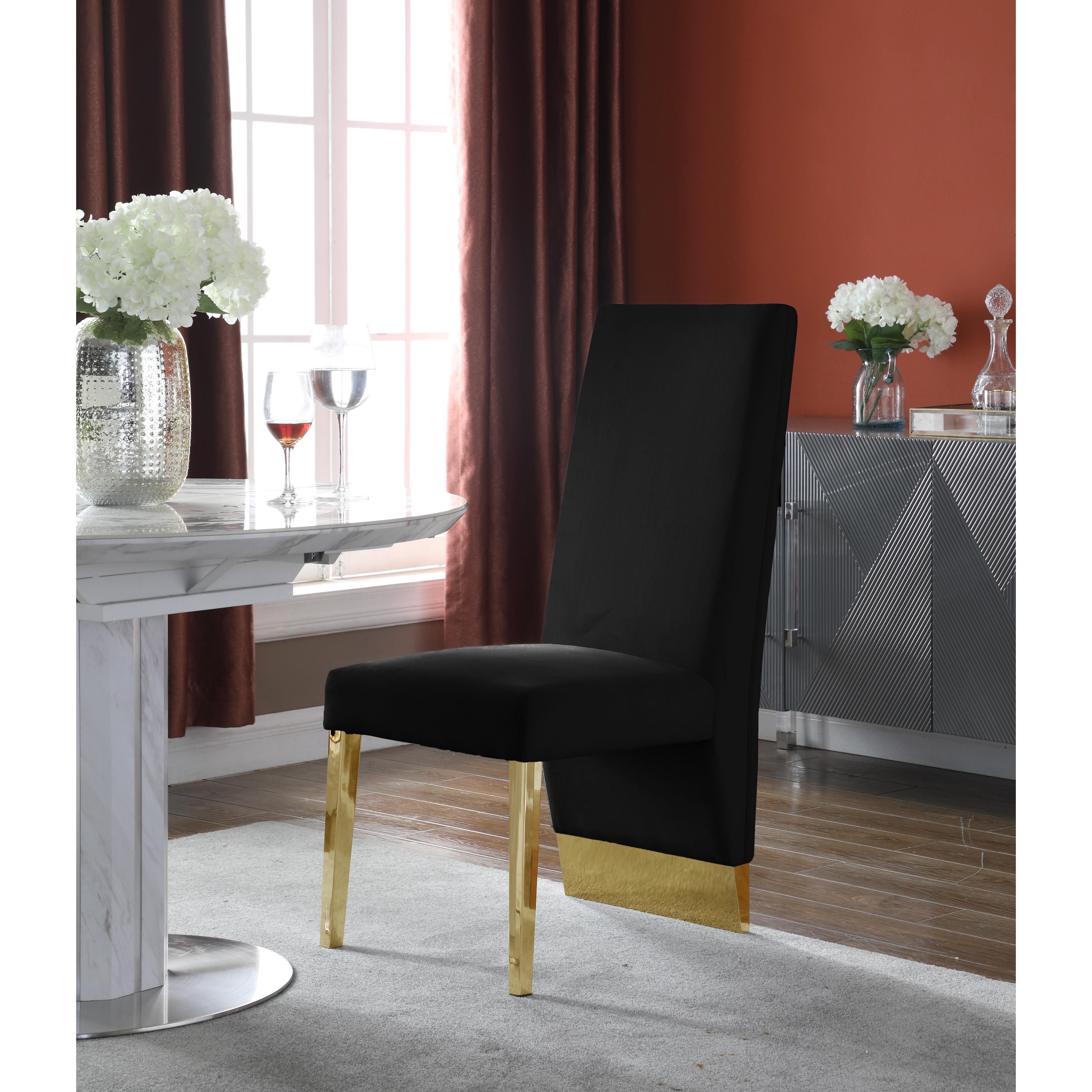 Meridian Porsha Black Velvet Dining Chair