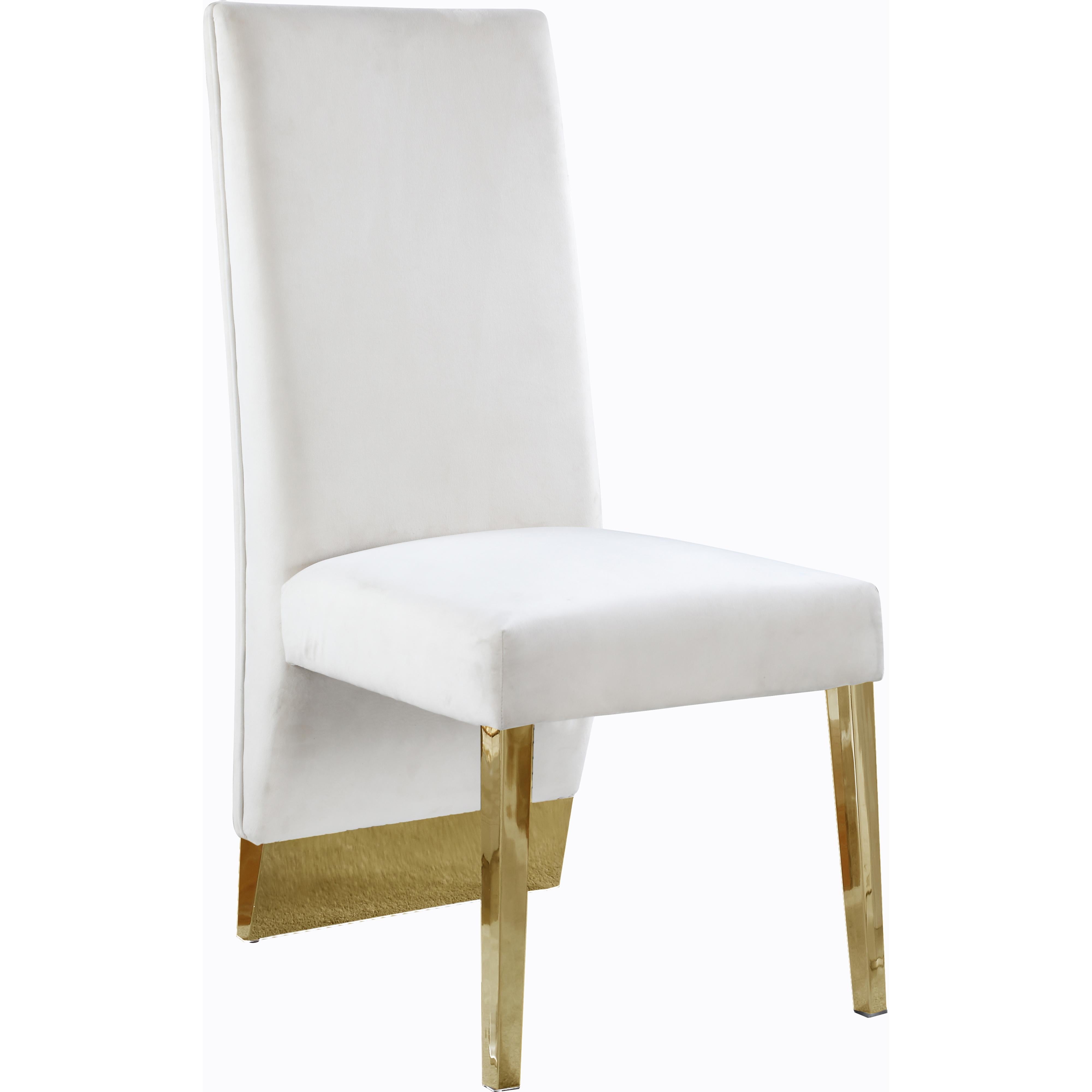 Meridian Porsha Cream Velvet Dining Chair