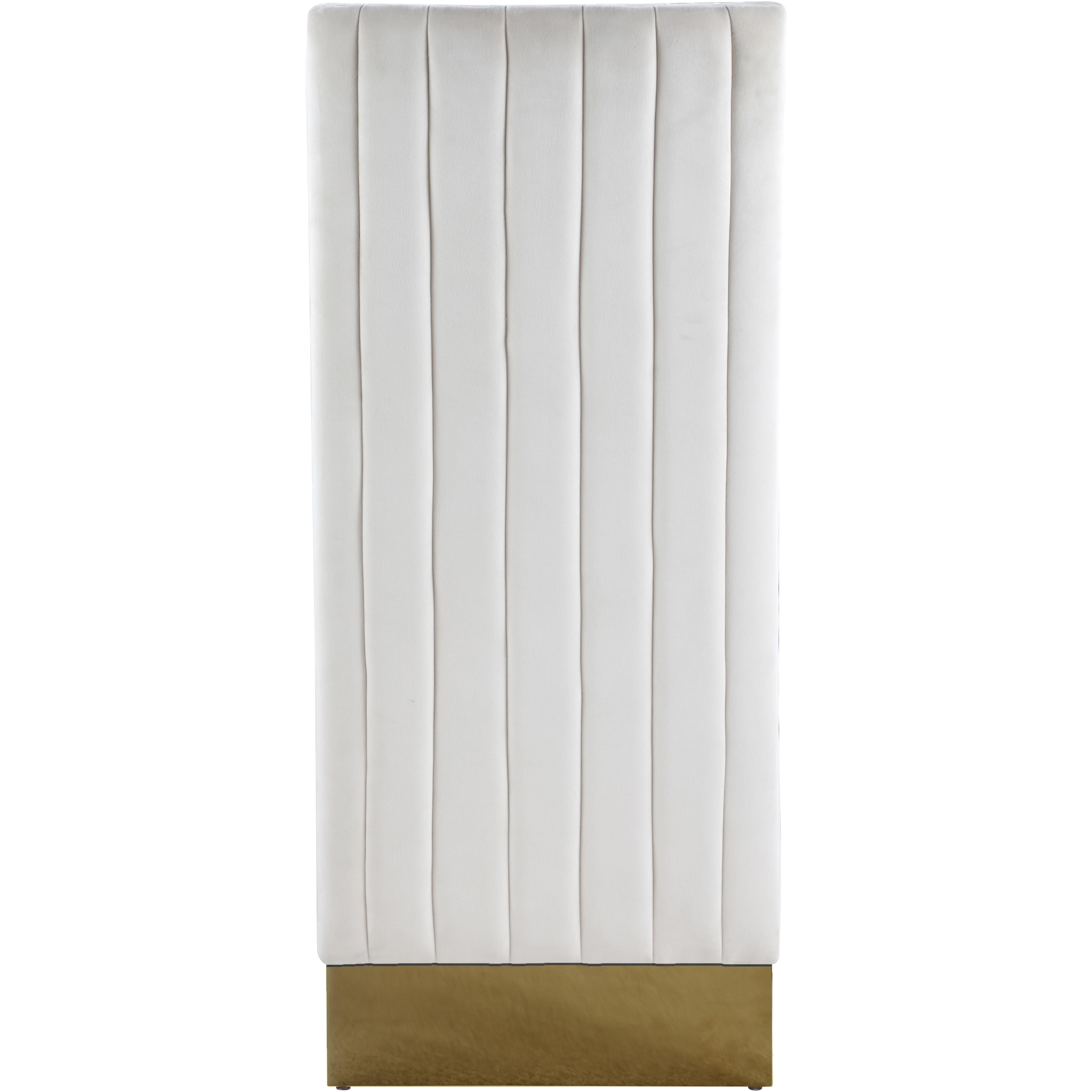 Meridian Porsha Cream Velvet Dining Chair
