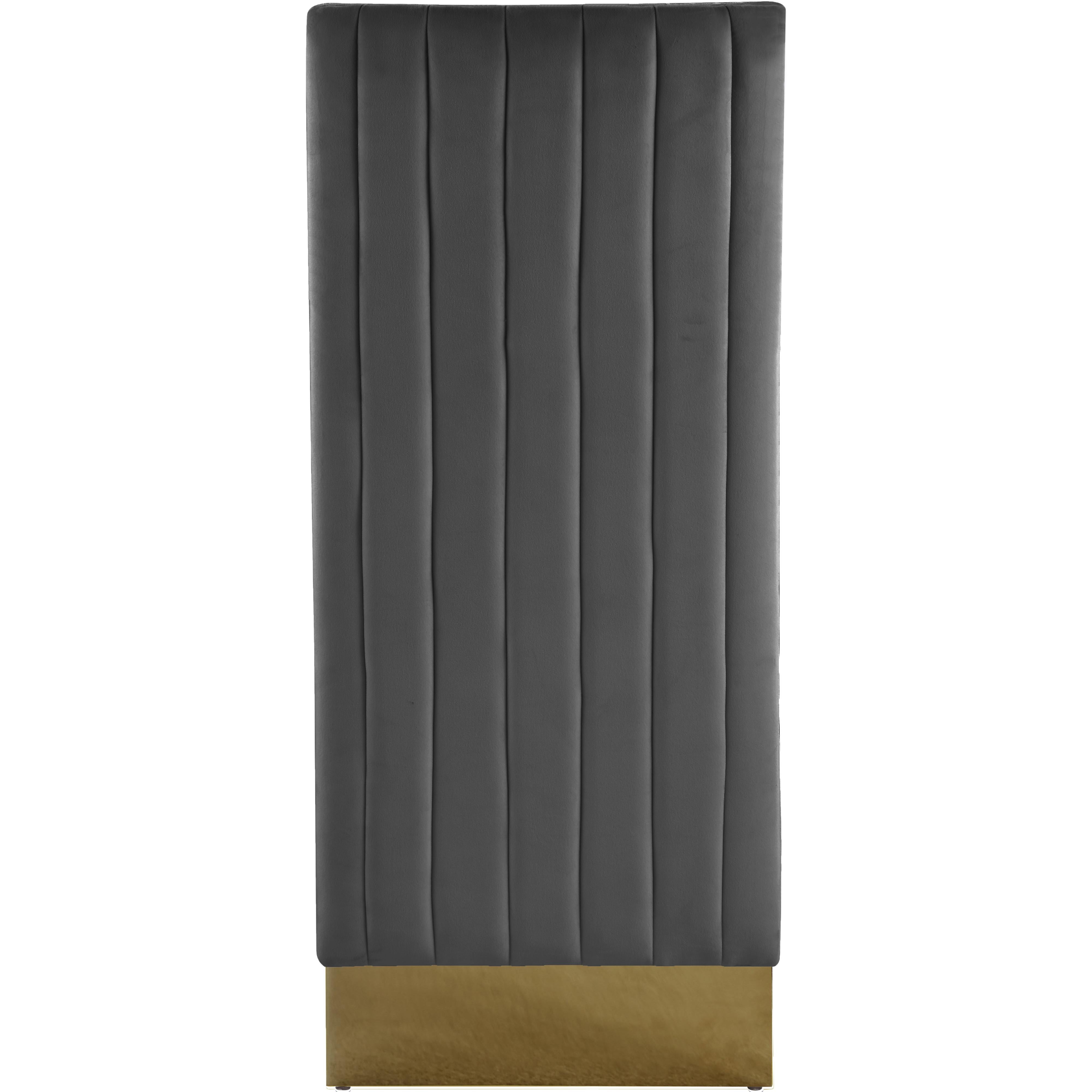 Meridian Porsha Grey Velvet Dining Chair