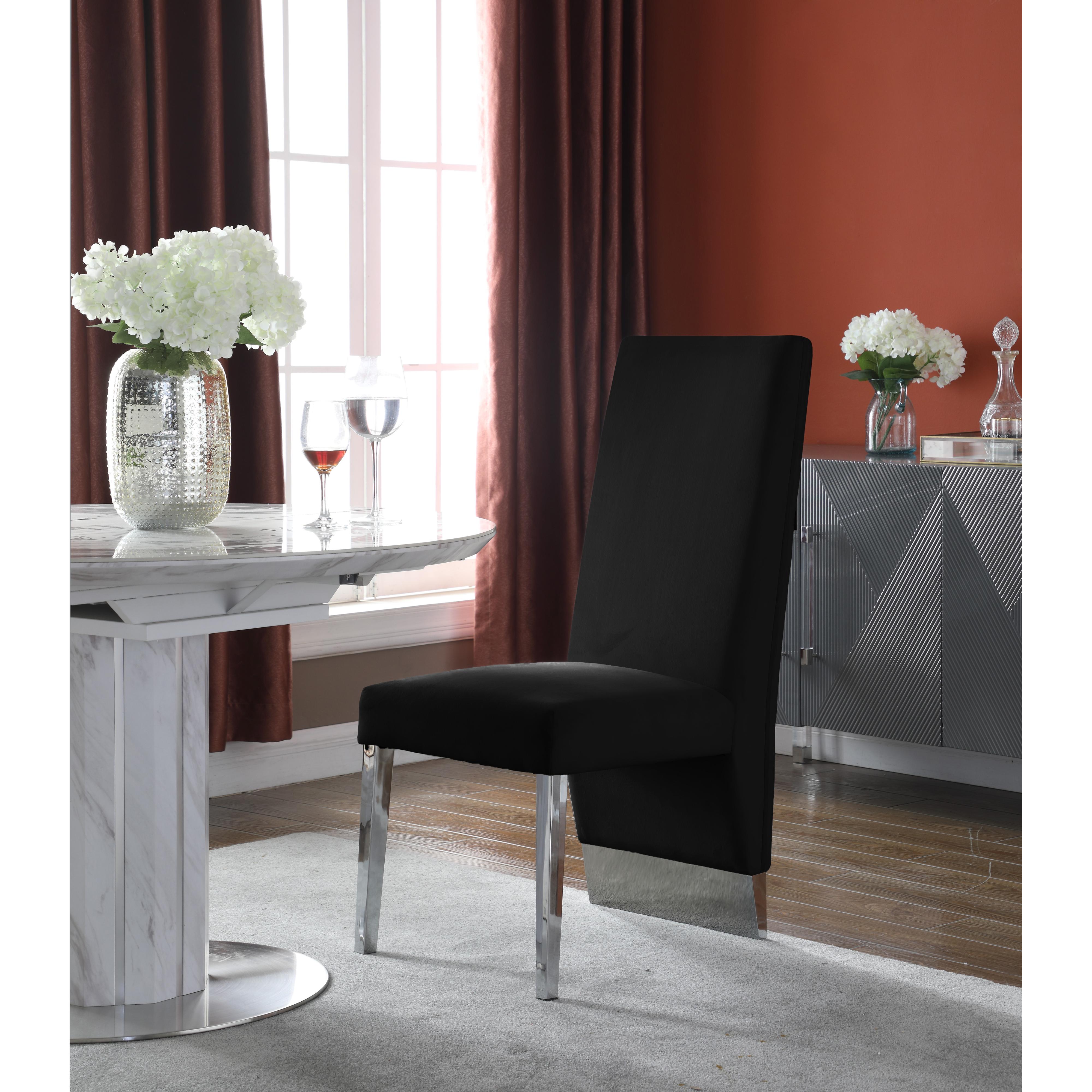 Meridian Porsha Black Velvet Dining Chair