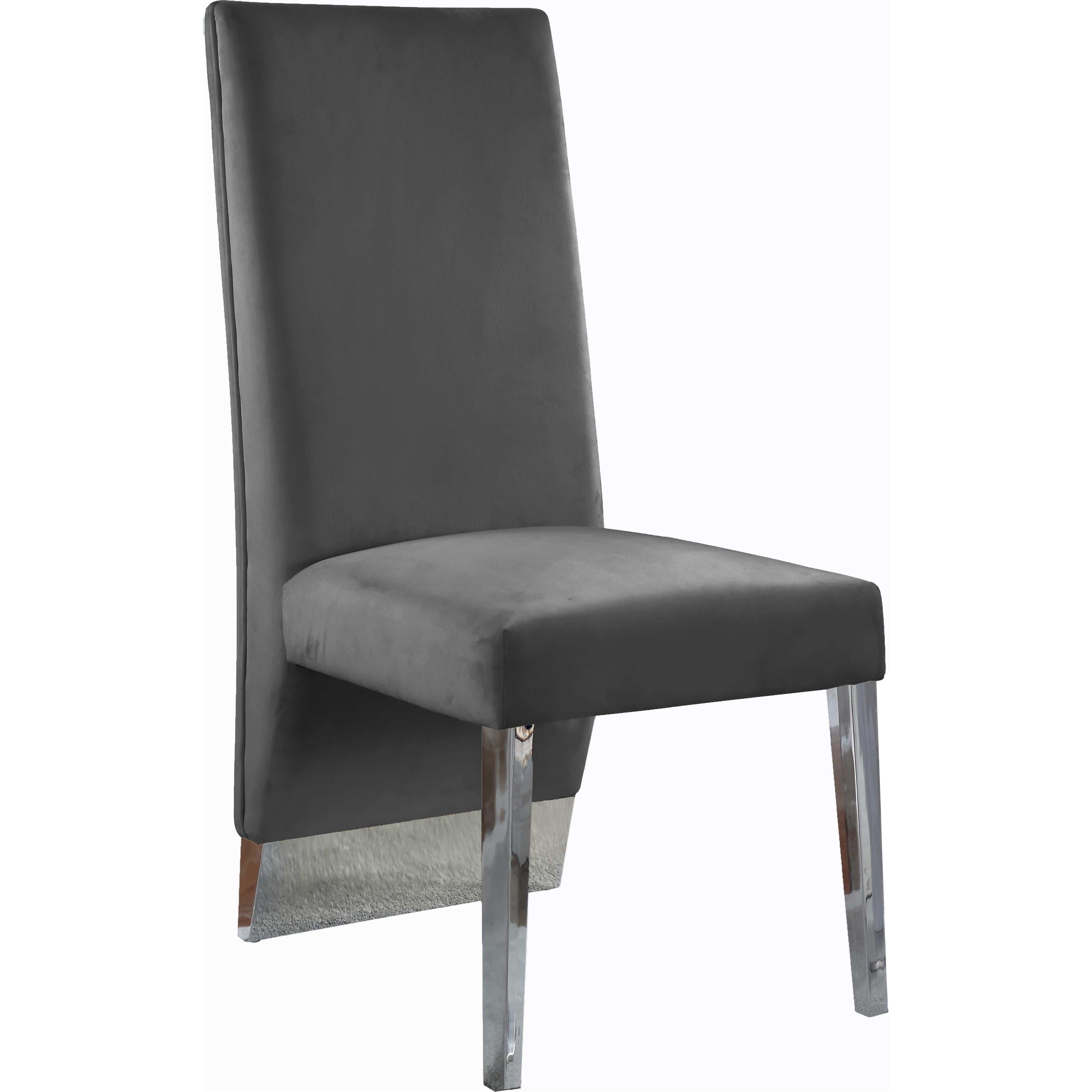 Meridian Porsha Grey Velvet Dining Chair