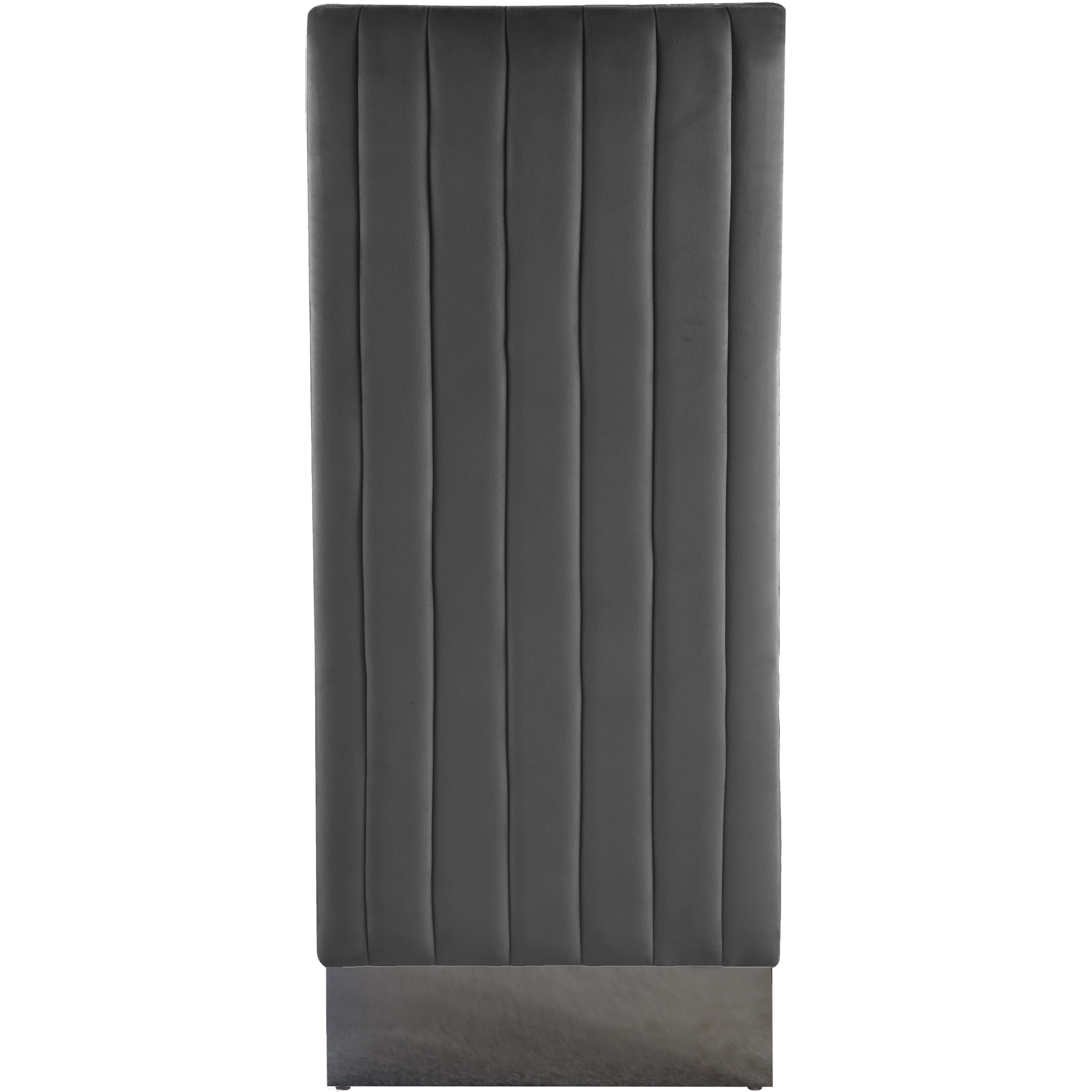 Meridian Porsha Grey Velvet Dining Chair