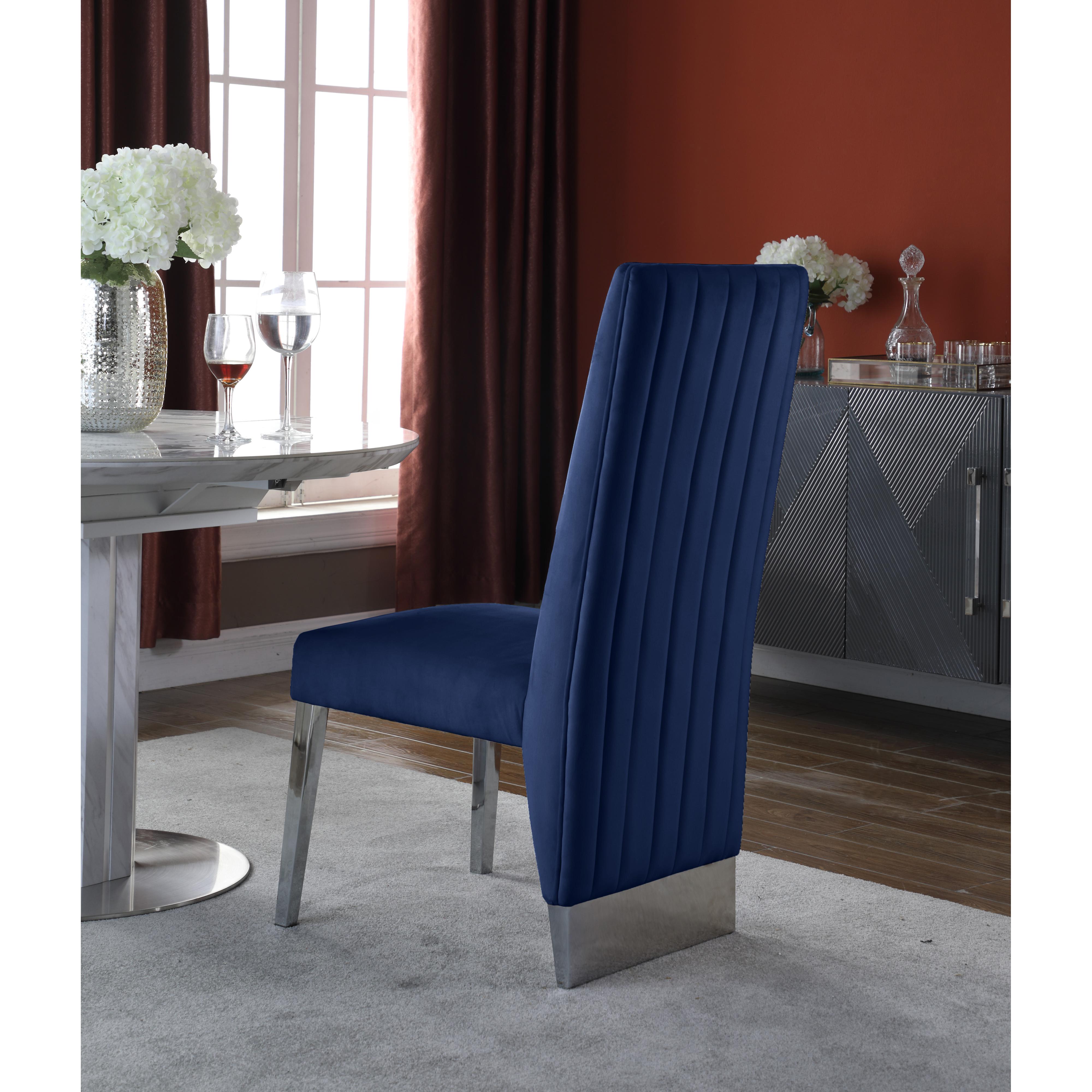 Meridian Porsha Navy Velvet Dining Chair