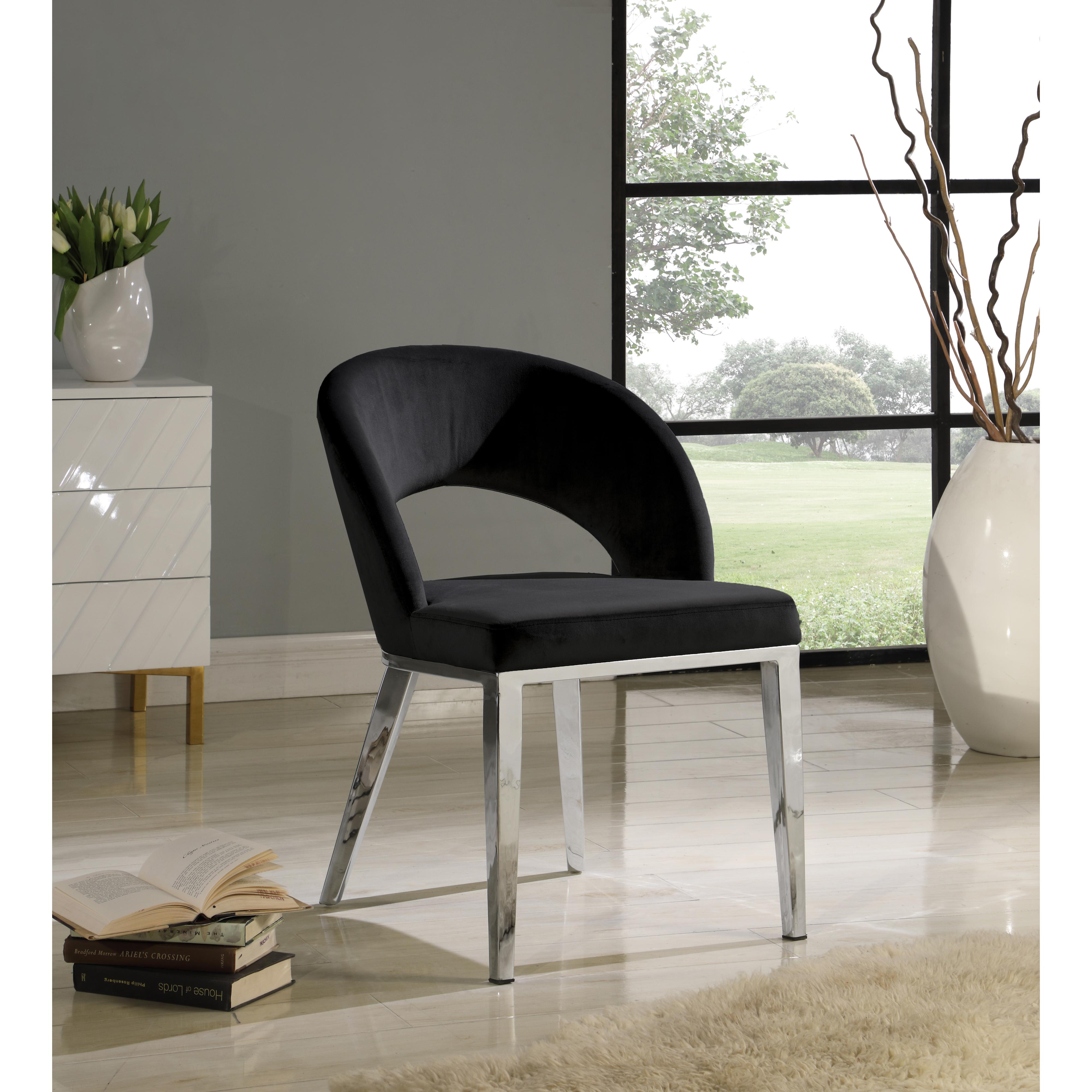 Meridian Roberto Black Velvet Dining Chair