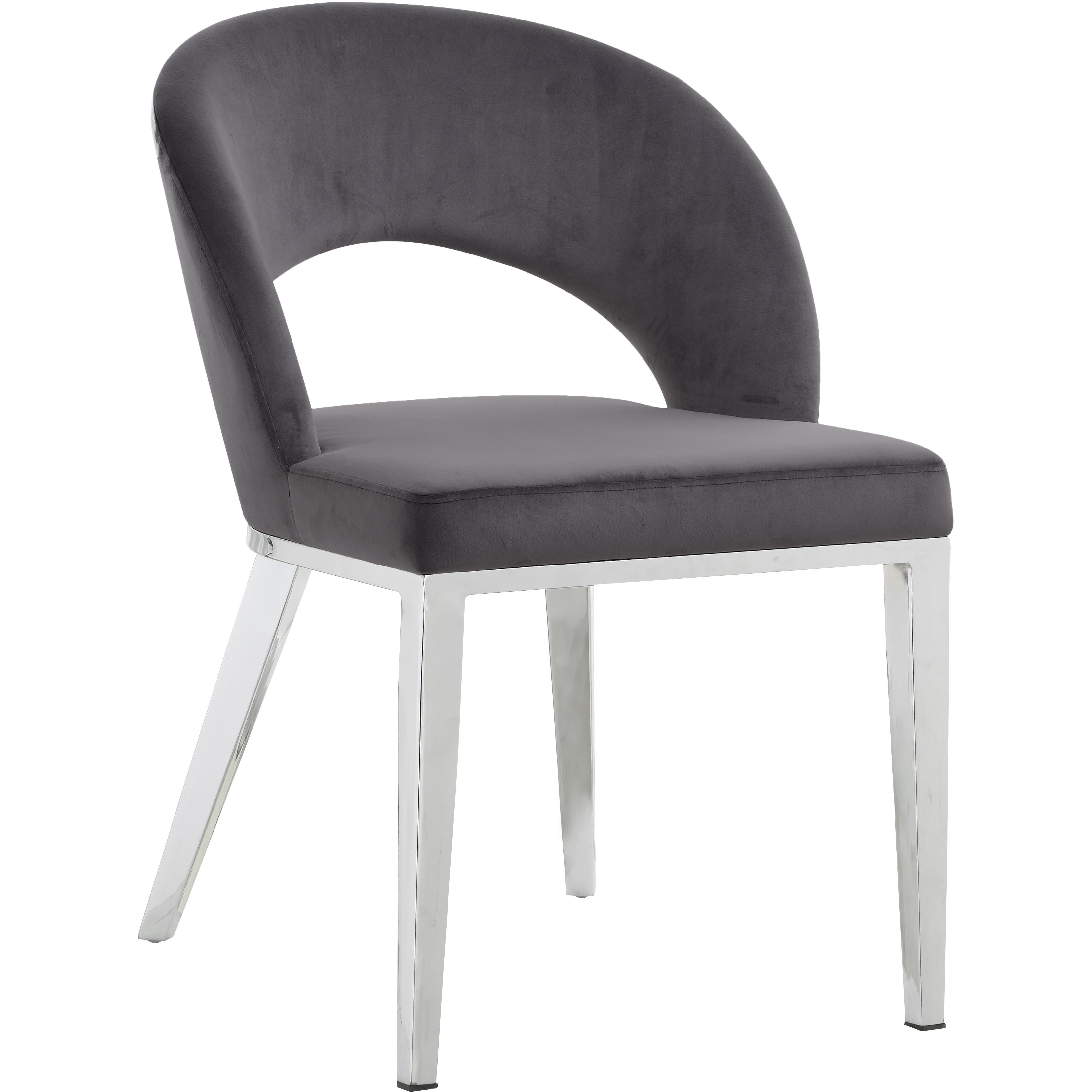 Meridian Roberto Grey Velvet Dining Chair