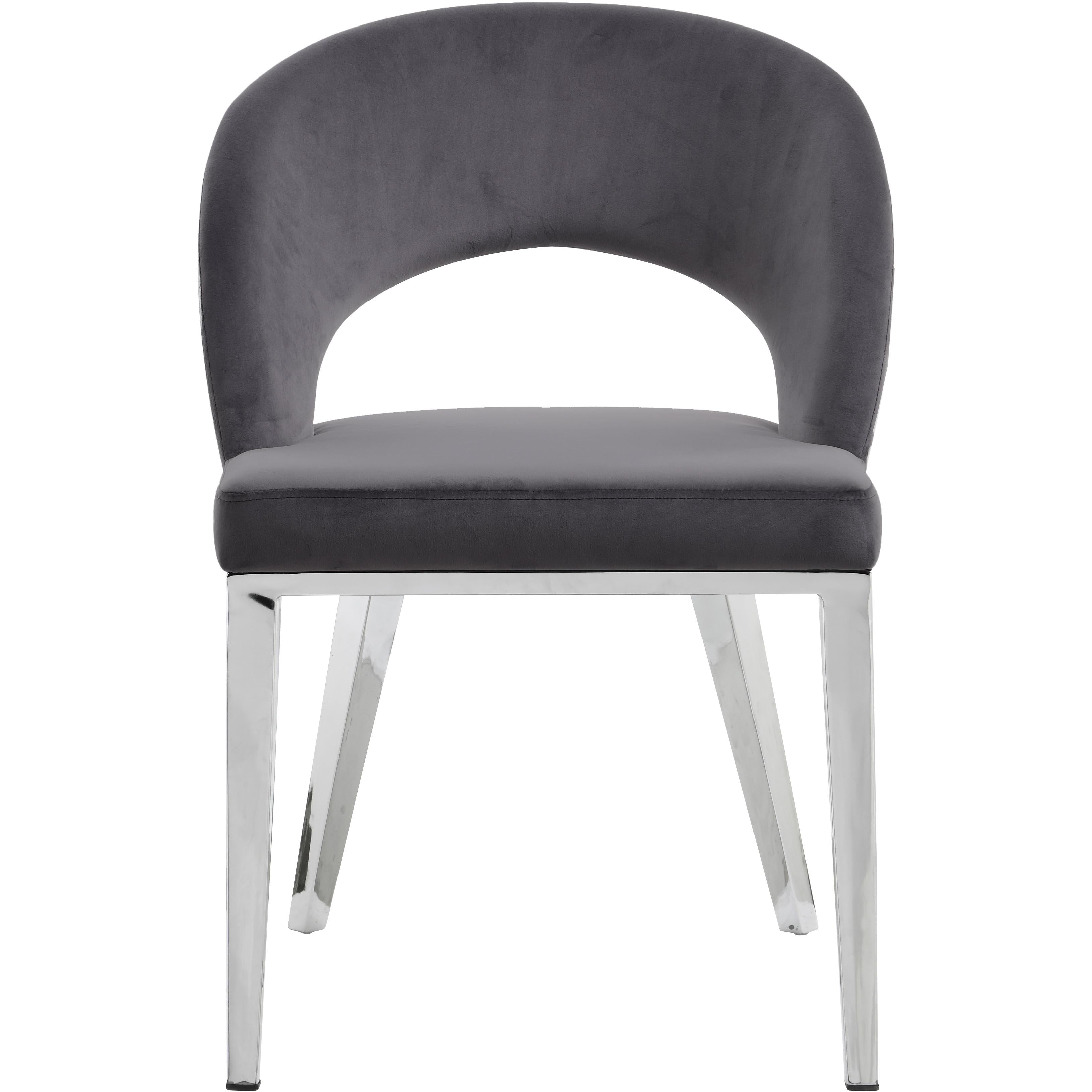 Meridian Roberto Grey Velvet Dining Chair