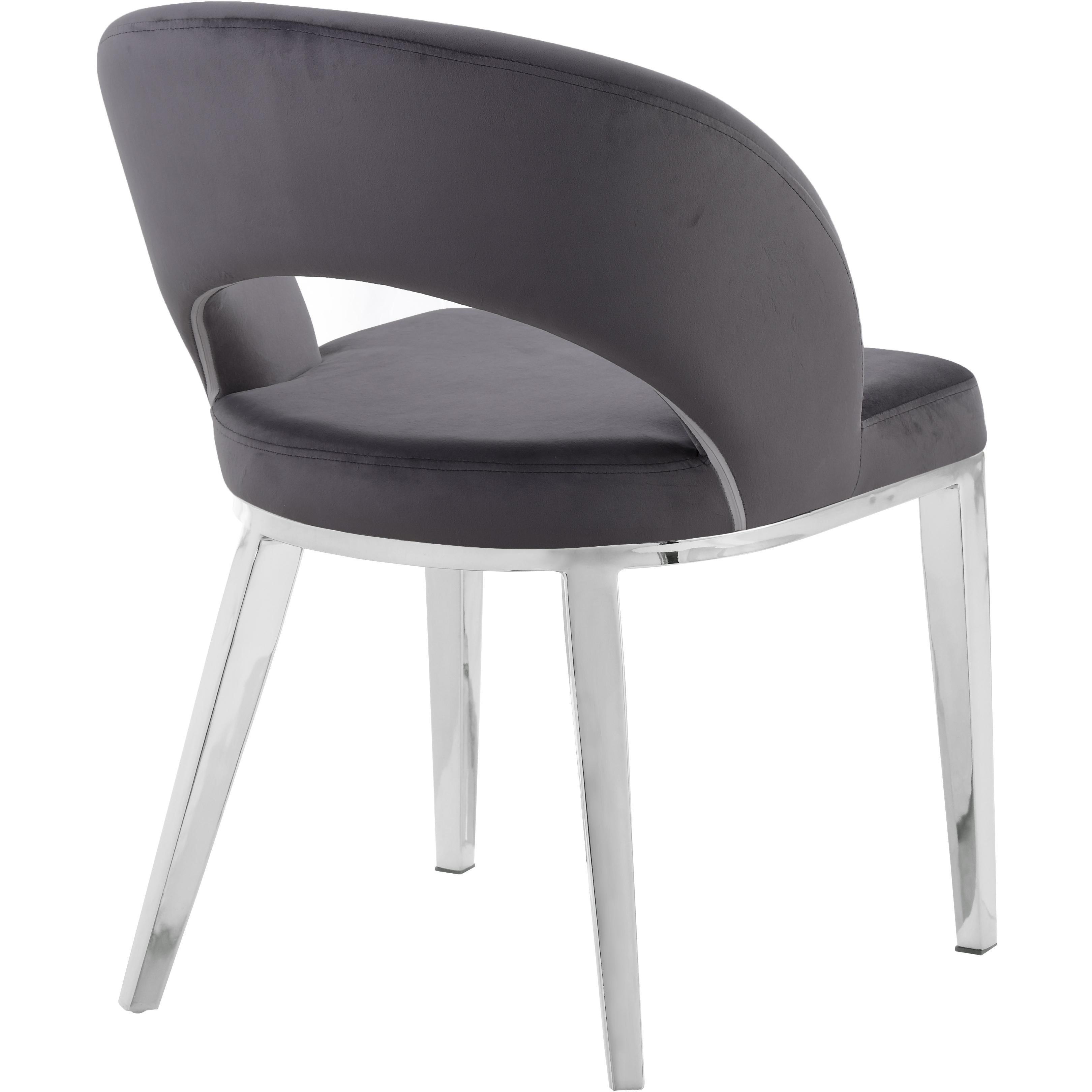 Meridian Roberto Grey Velvet Dining Chair