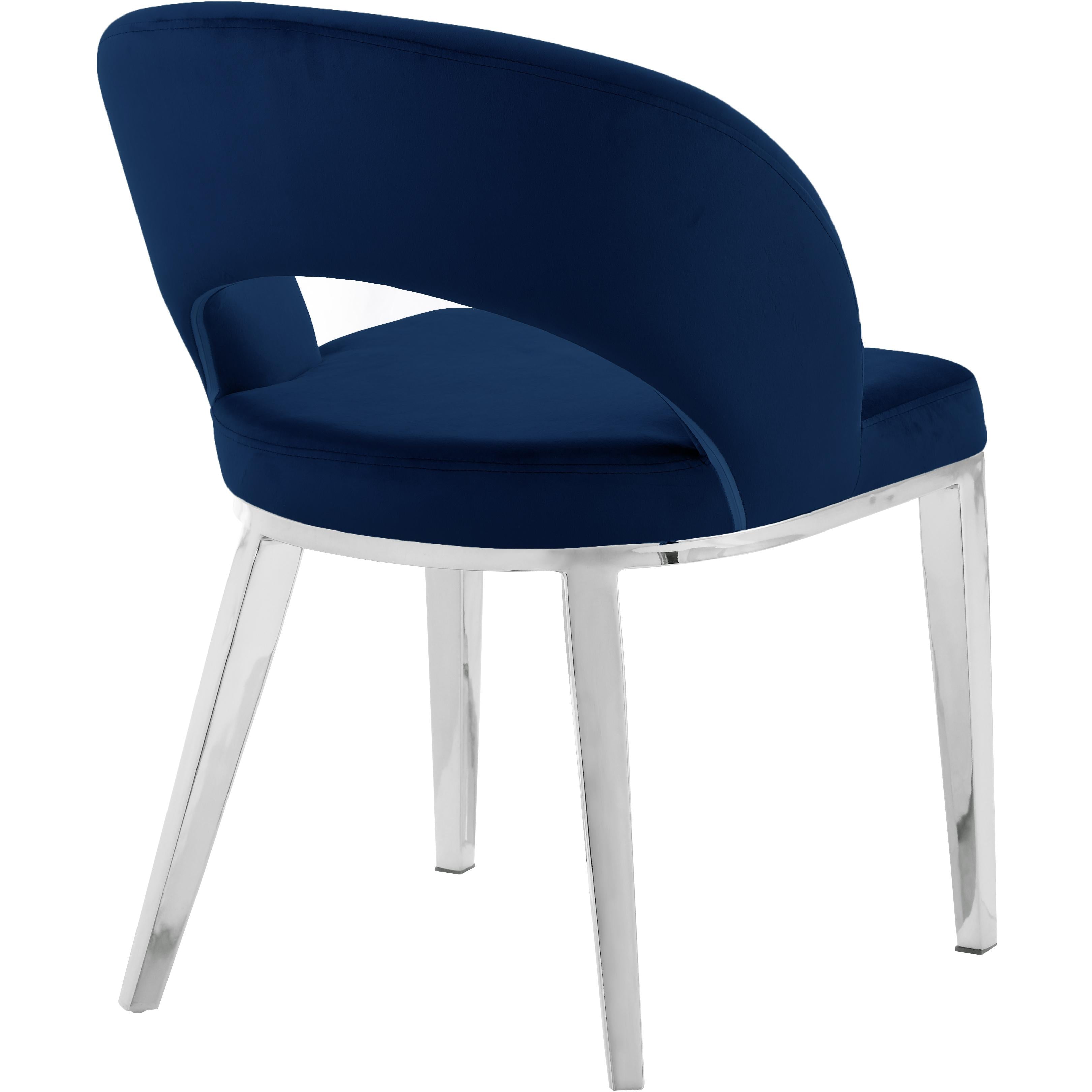 Meridian Roberto Navy Velvet Dining Chair
