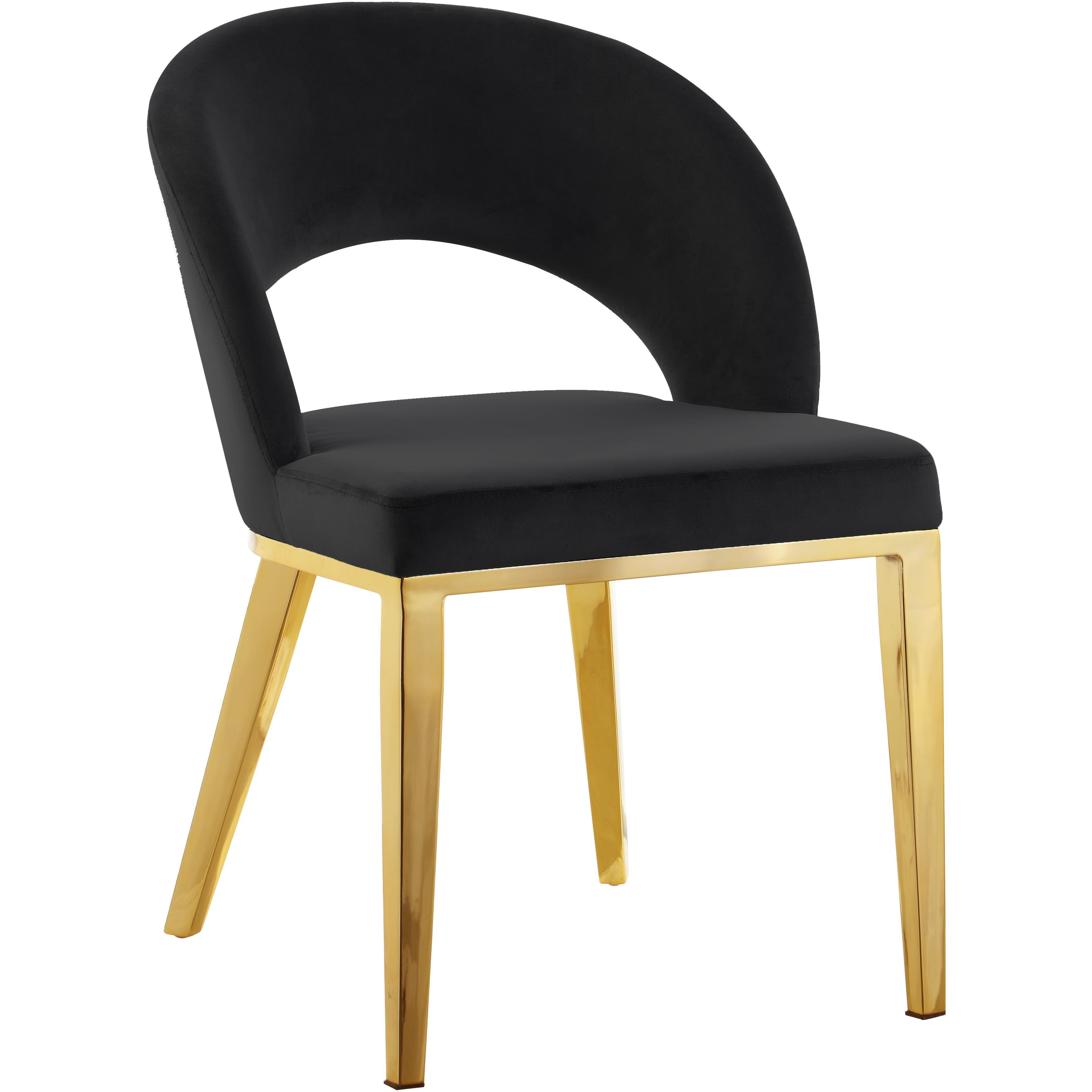 Meridian Roberto Black Velvet Dining Chair