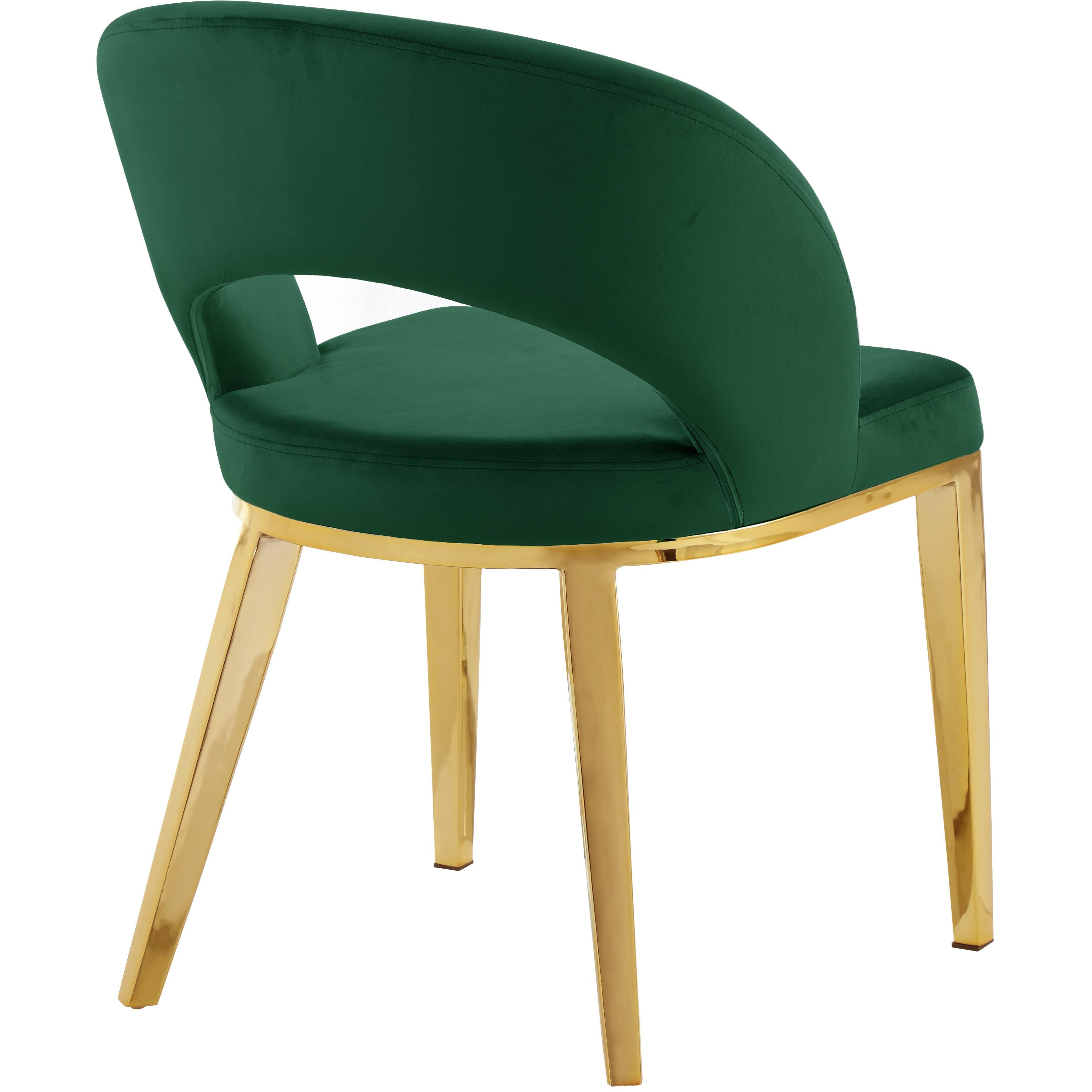 Meridian Roberto Green Velvet Dining Chair