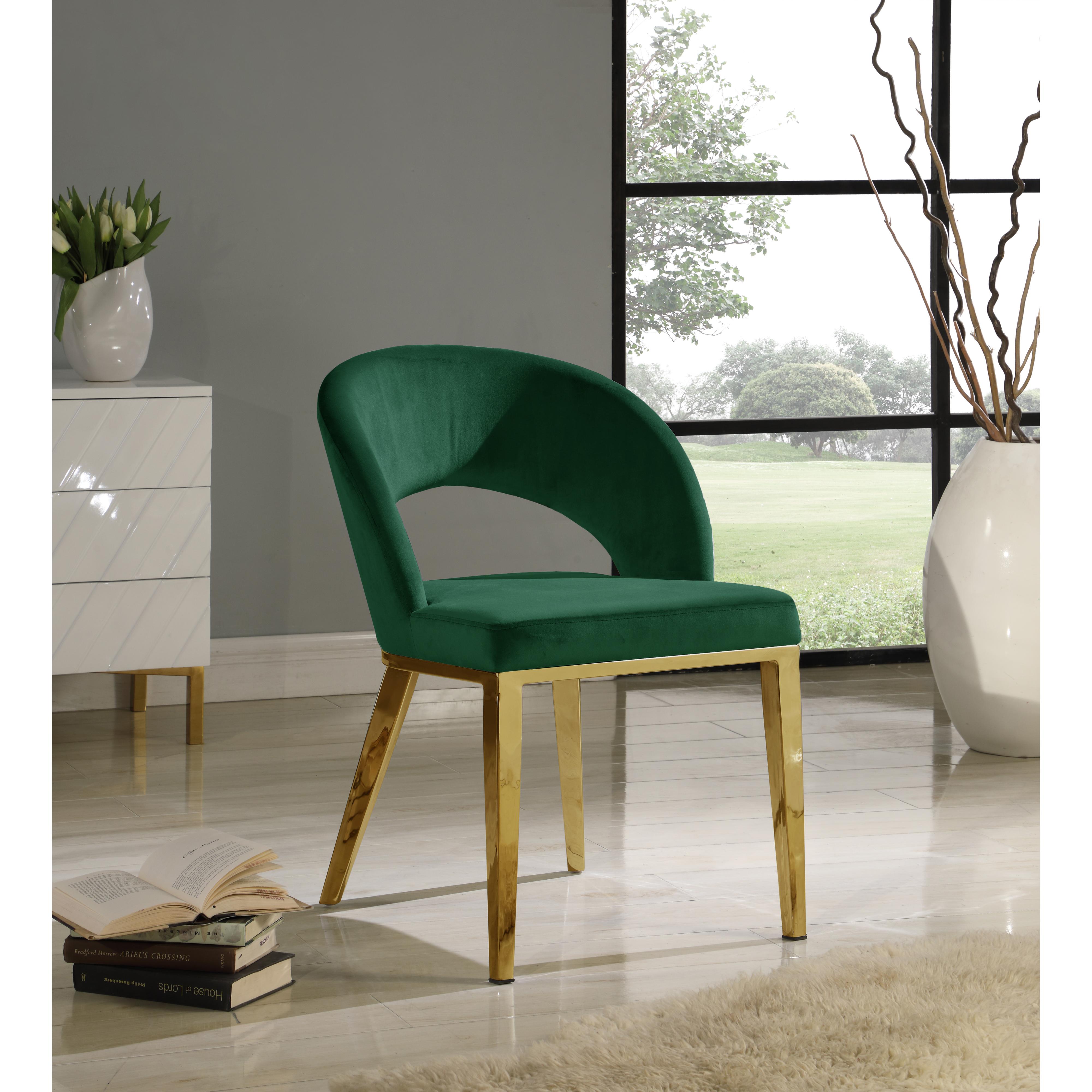 Meridian Roberto Green Velvet Dining Chair