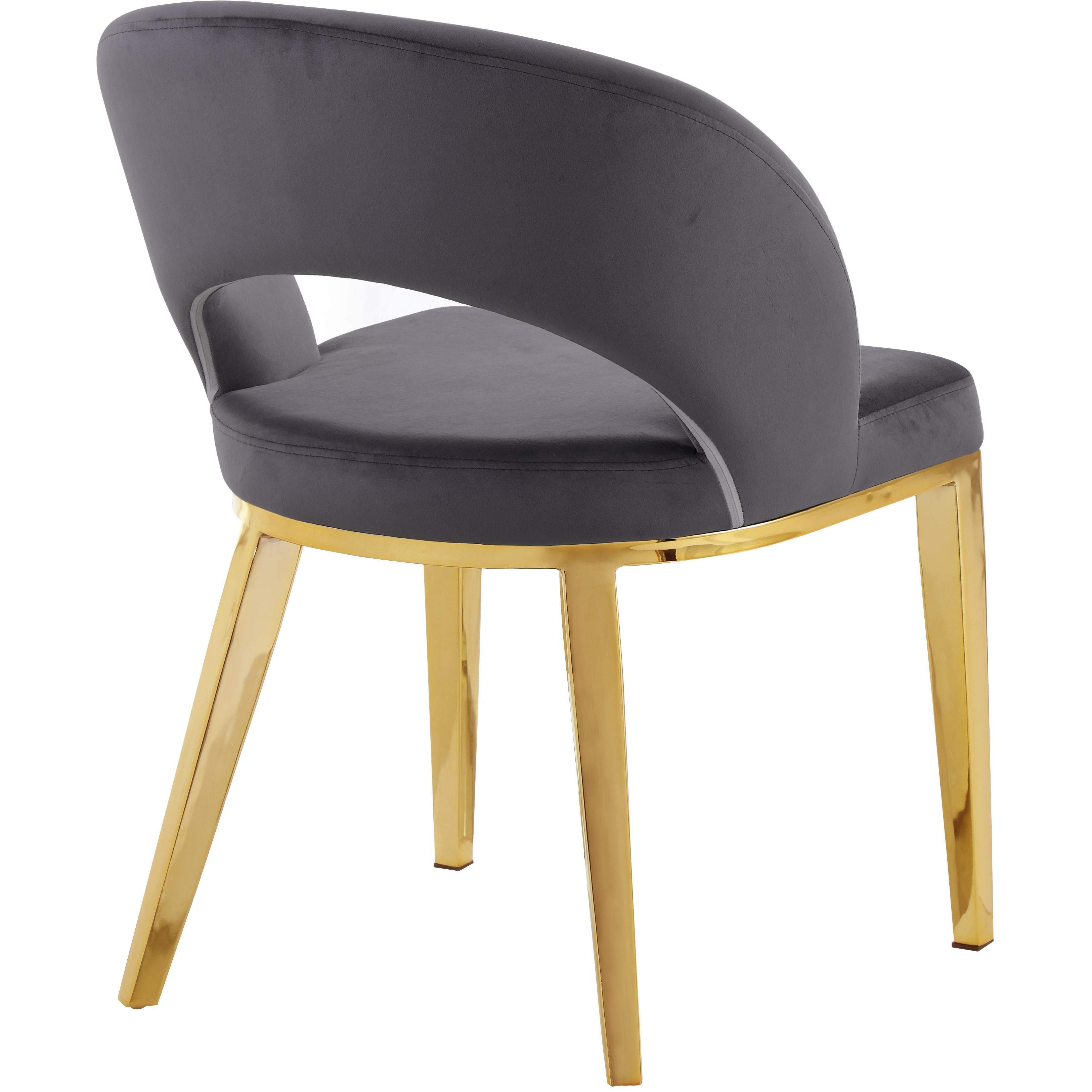 Meridian Roberto Grey Velvet Dining Chair