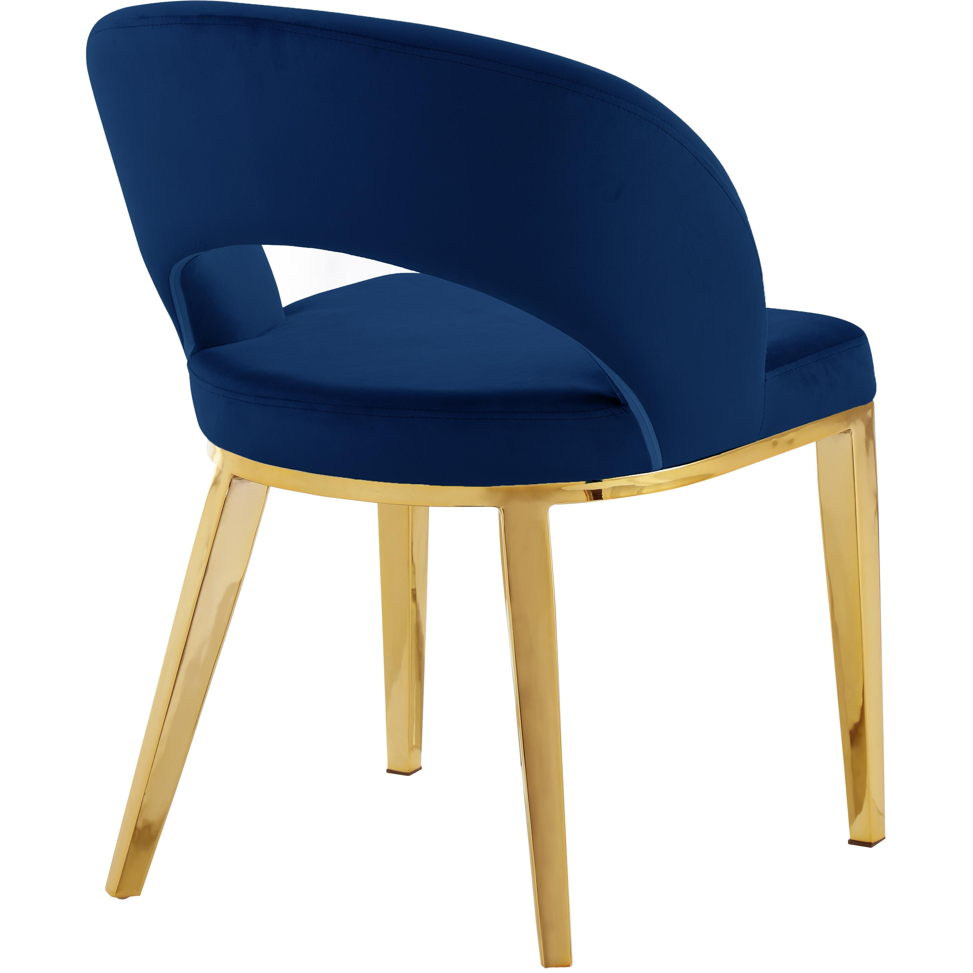 Meridian Roberto Navy Velvet Dining Chair