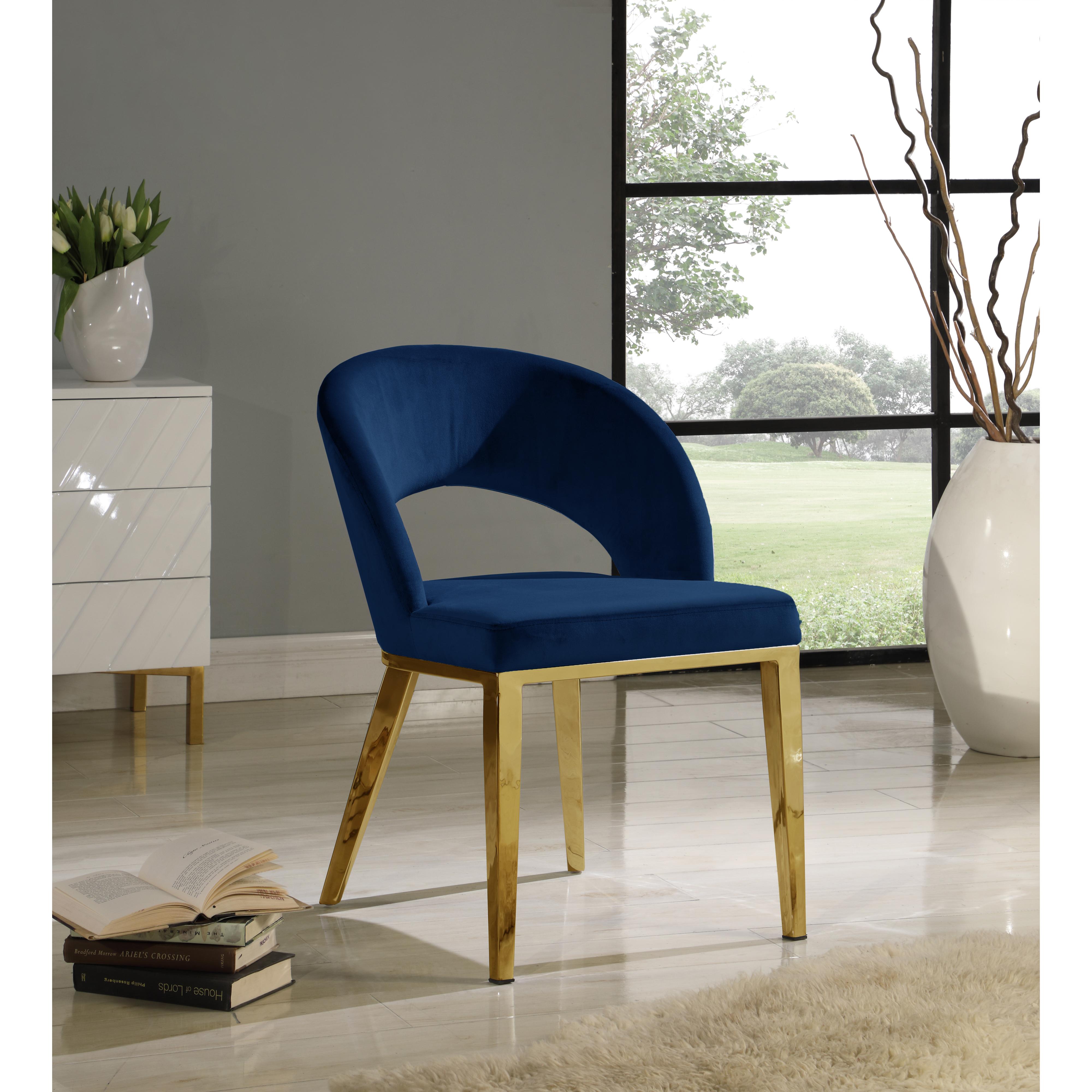 Meridian Roberto Navy Velvet Dining Chair