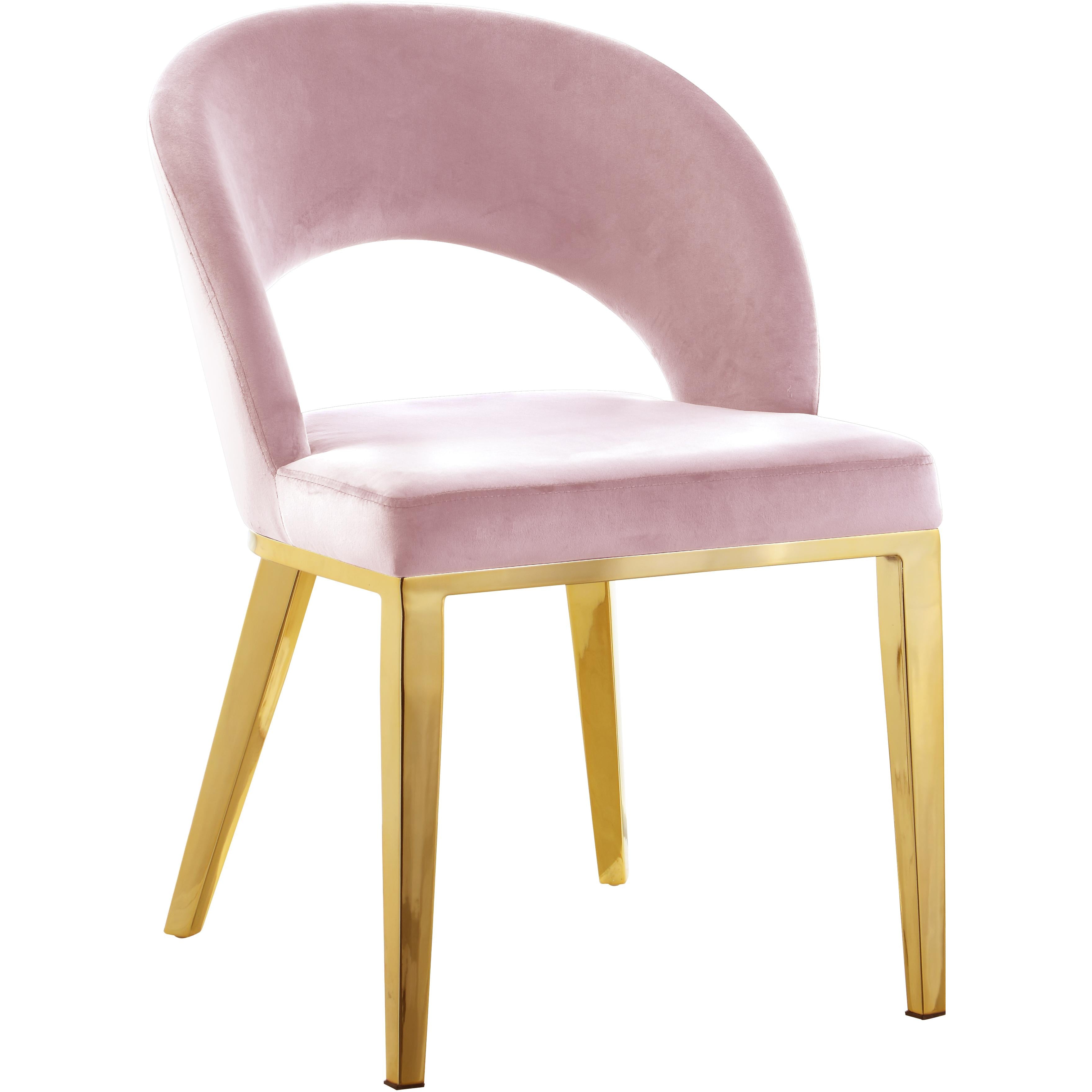 Meridian Roberto Pink Velvet Dining Chair