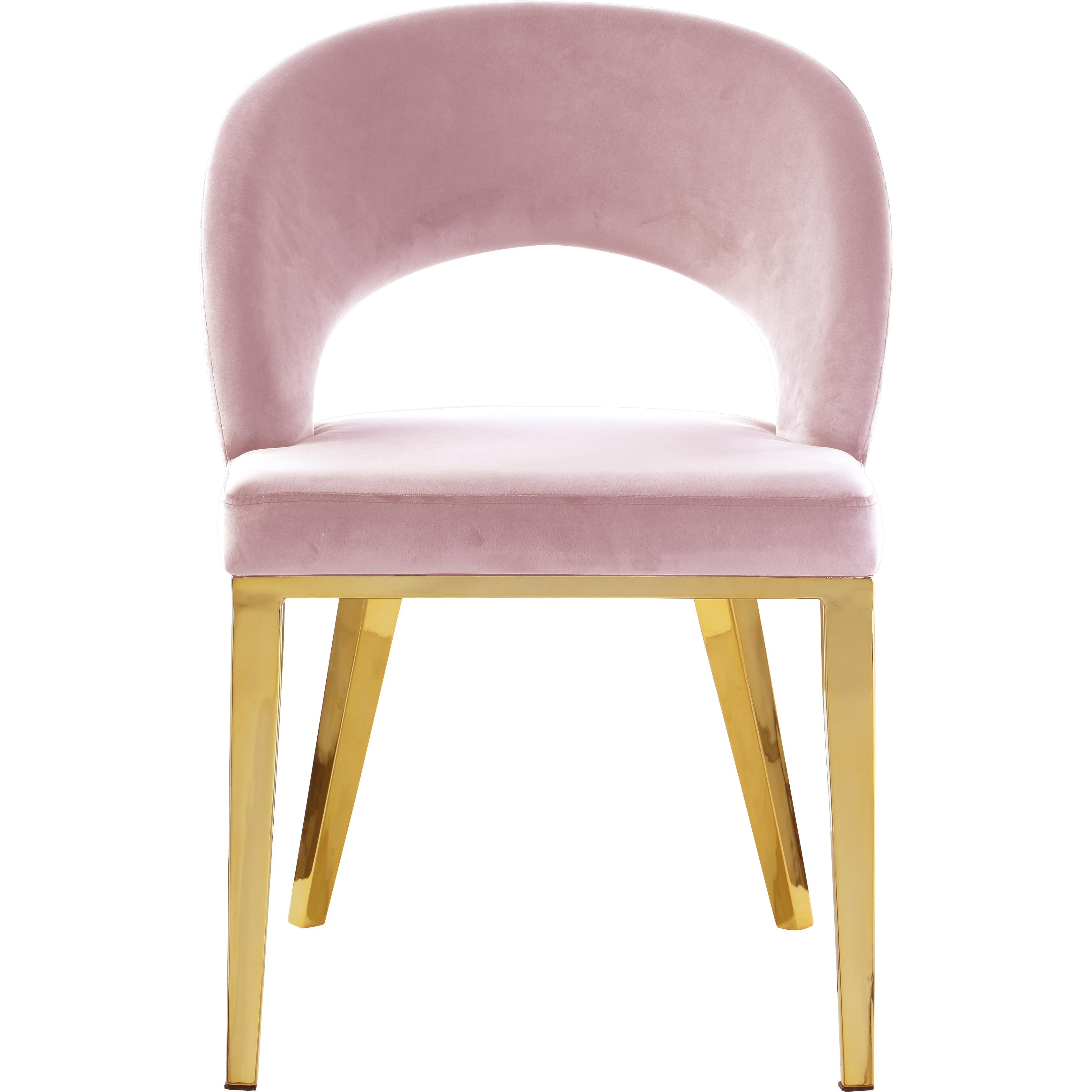 Meridian Roberto Pink Velvet Dining Chair