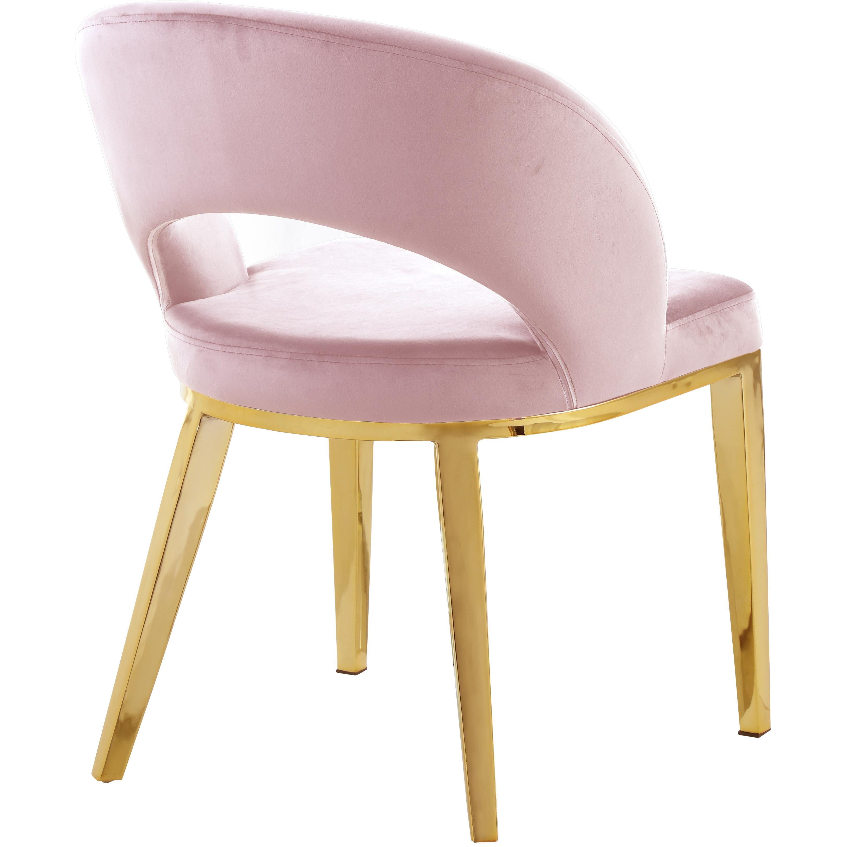 Meridian Roberto Pink Velvet Dining Chair