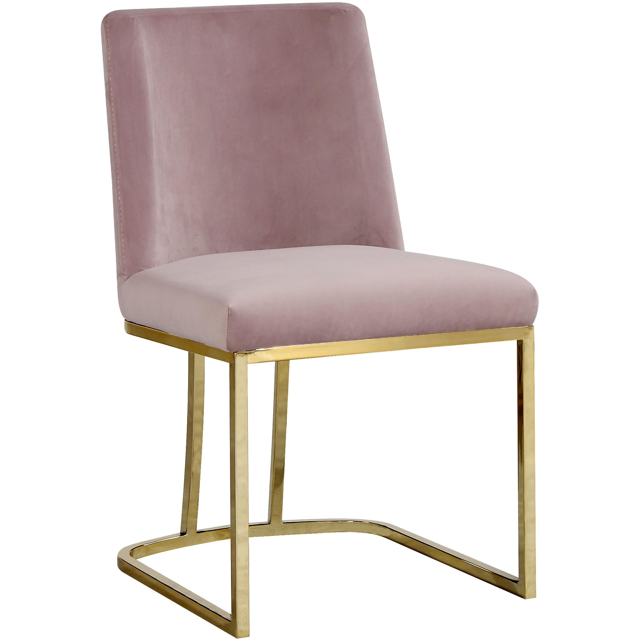 Meridian Heidi Pink Velvet Dining Chair