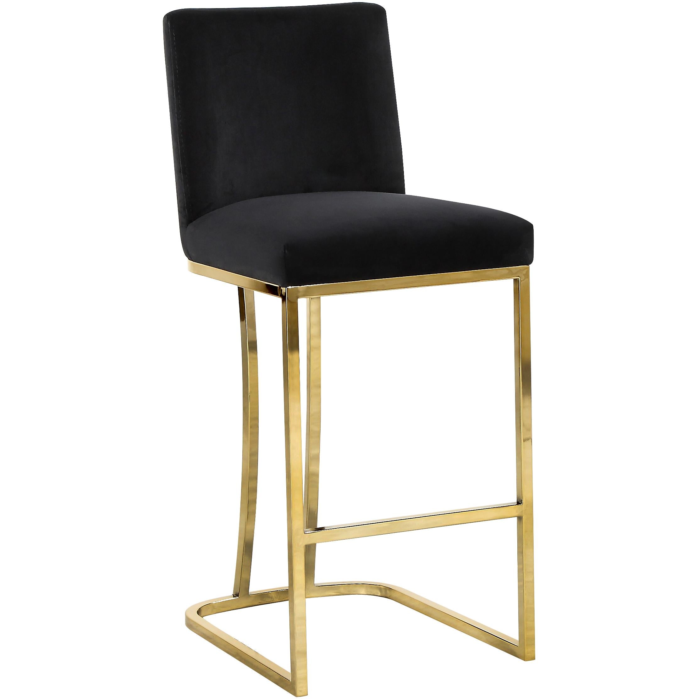 Meridian Heidi Black Velvet Stool