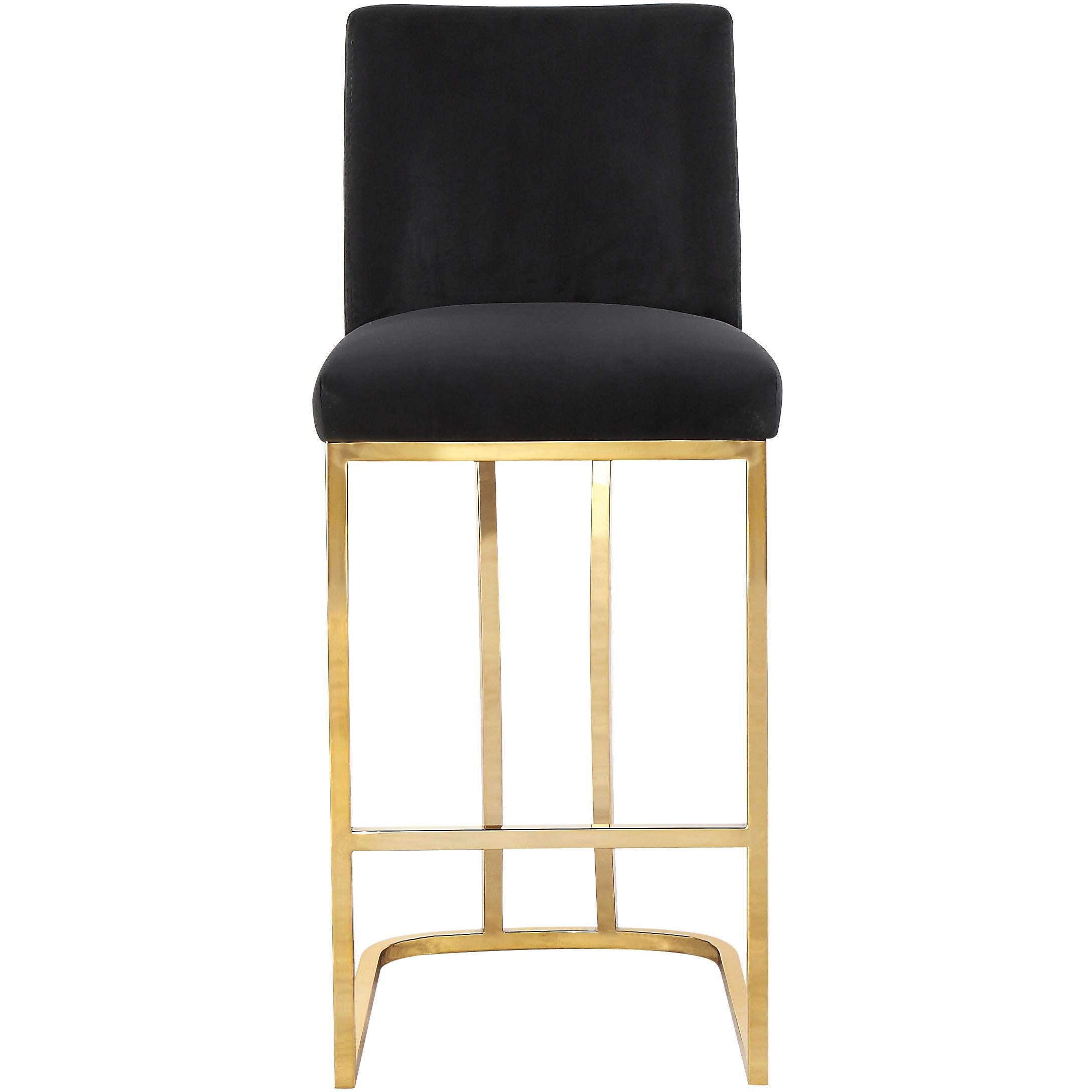 Meridian Heidi Black Velvet Stool