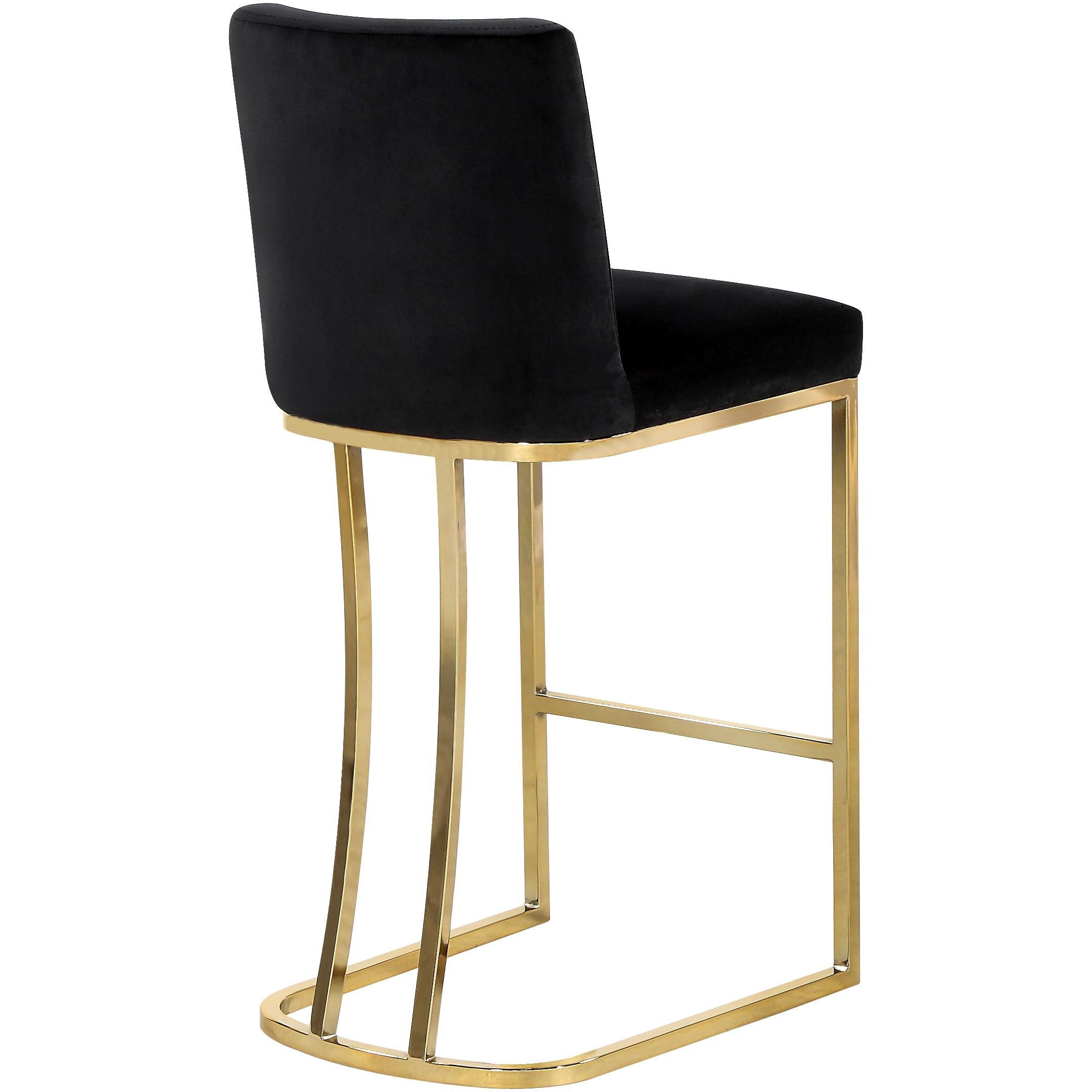 Meridian Heidi Black Velvet Stool