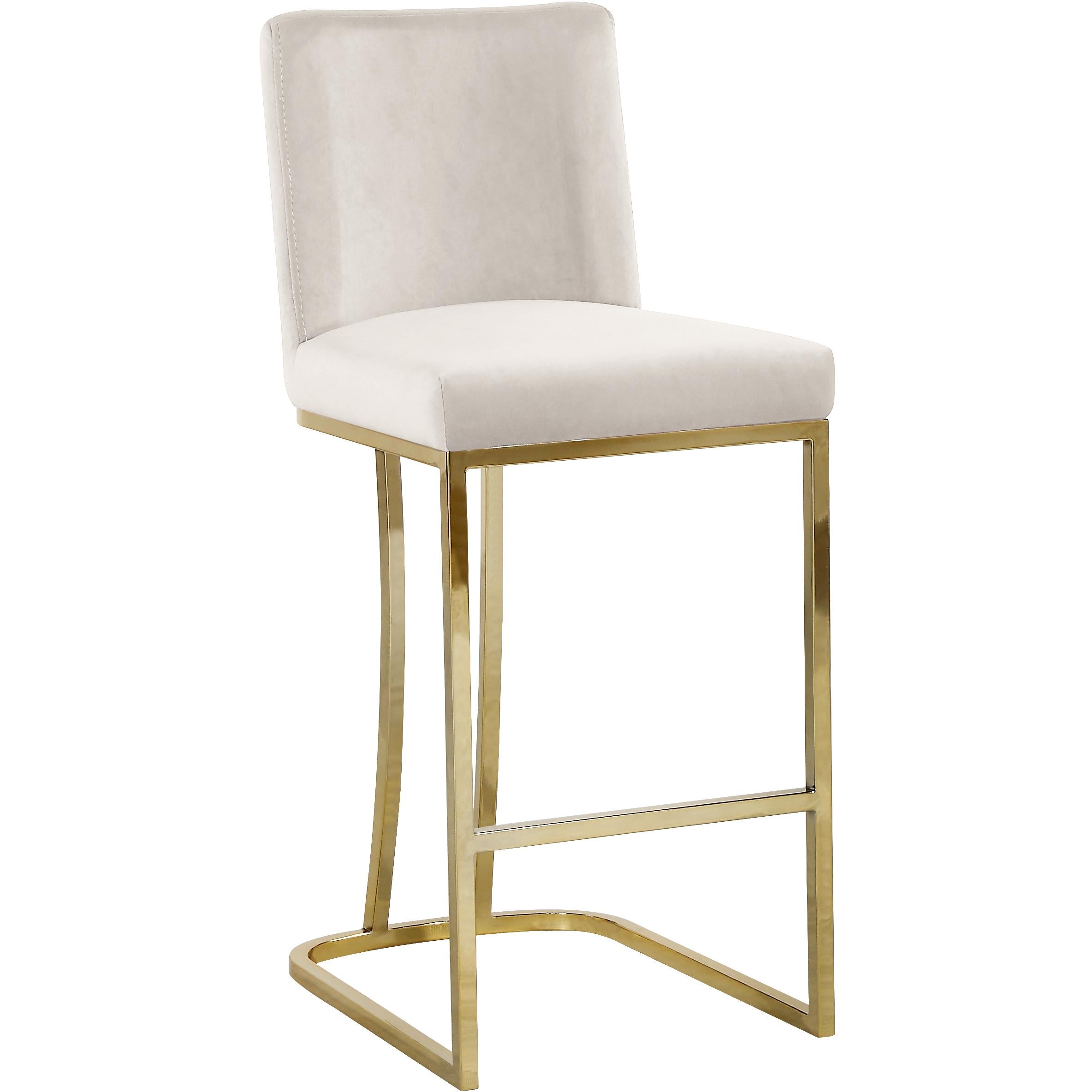 Meridian Heidi Cream Velvet Stool