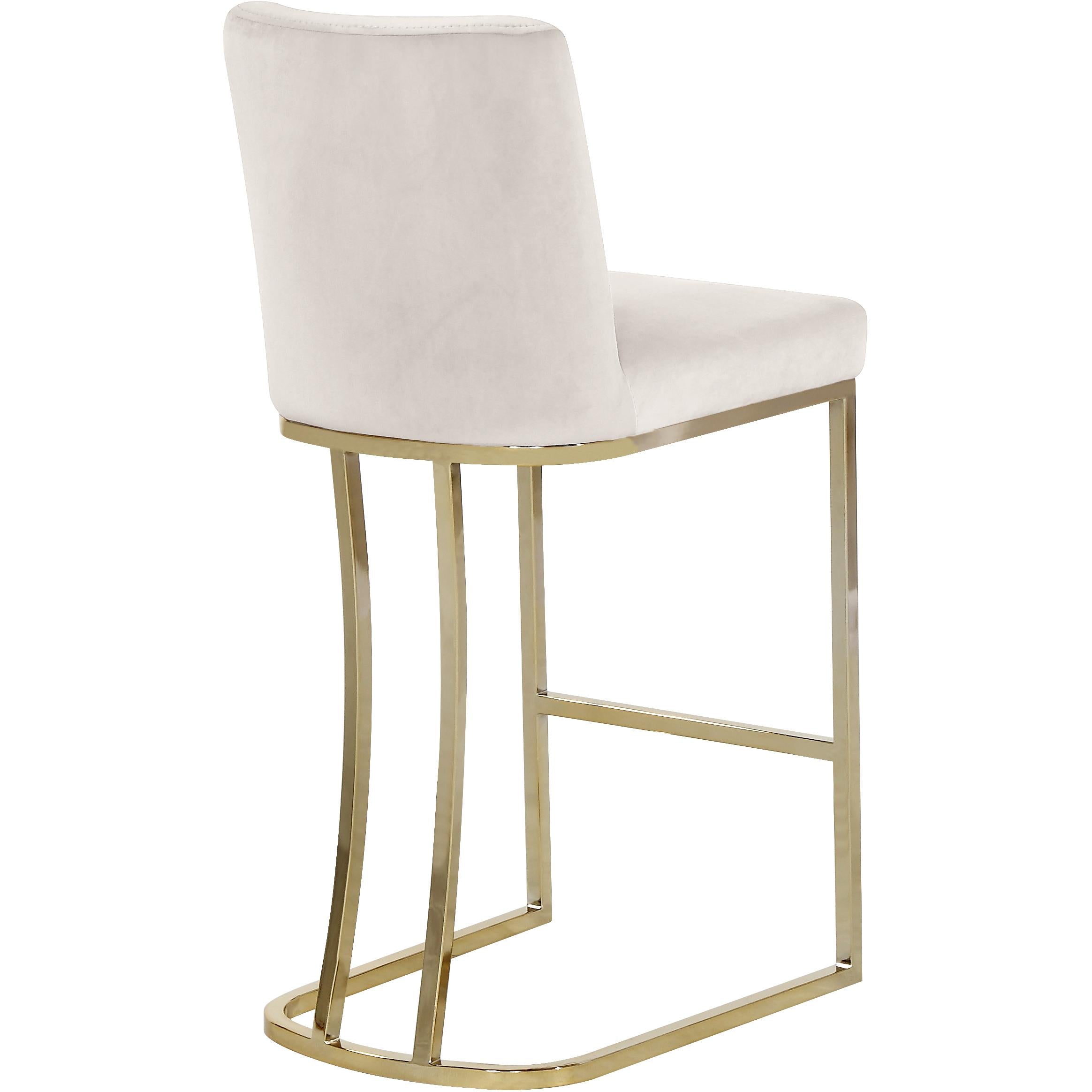 Meridian Heidi Cream Velvet Stool