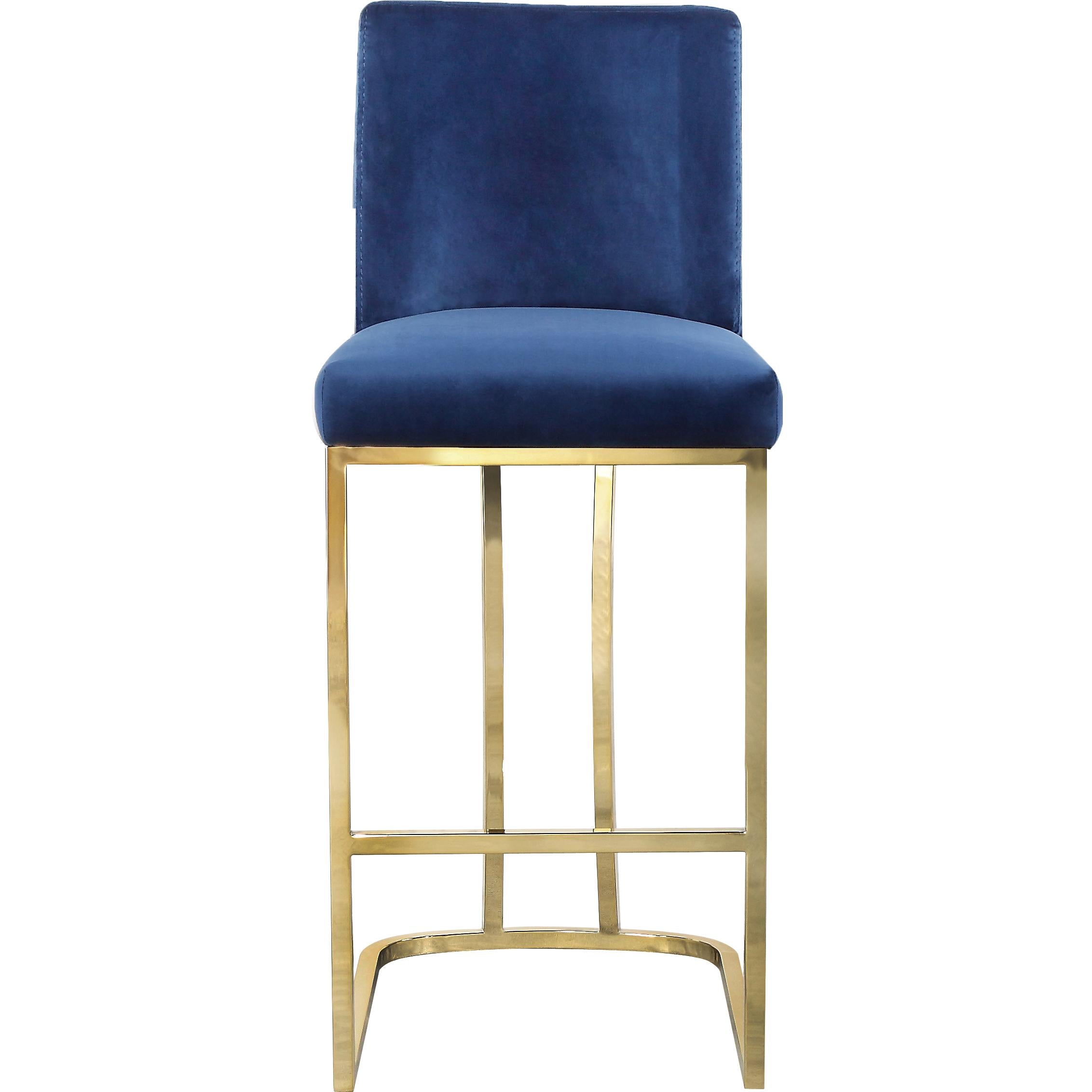 Meridian Heidi Navy Velvet Stool