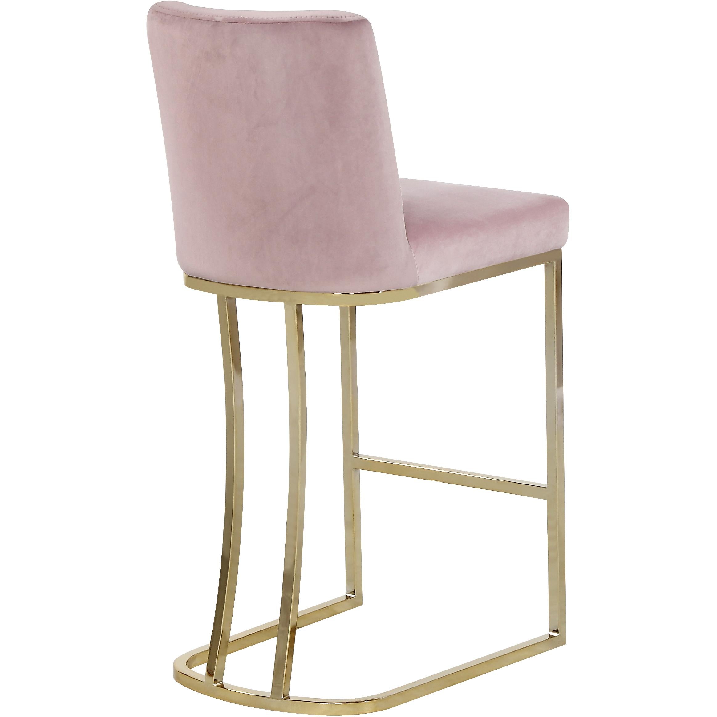 Meridian Heidi Pink Velvet Stool