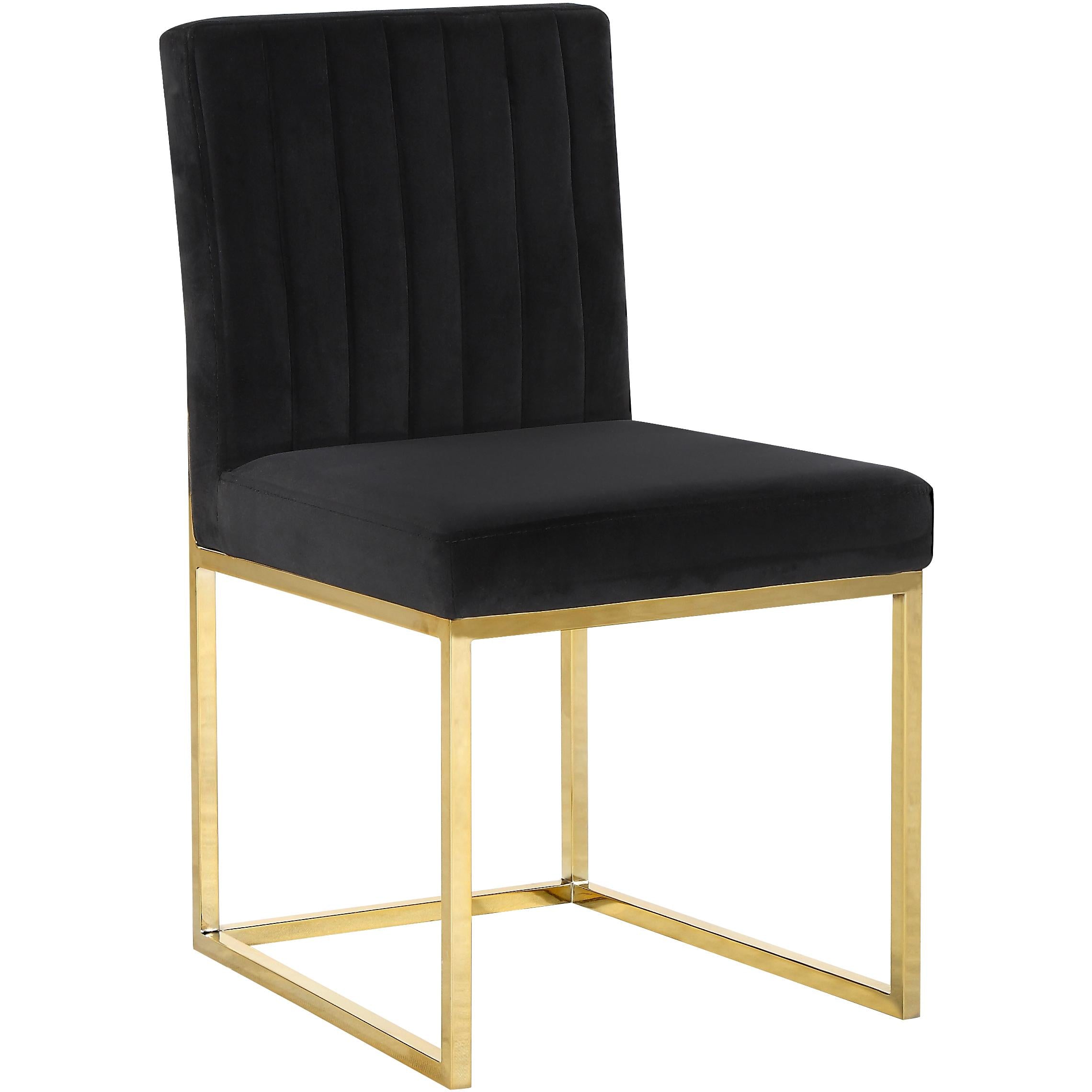 Meridian Giselle Black Velvet Dining Chair