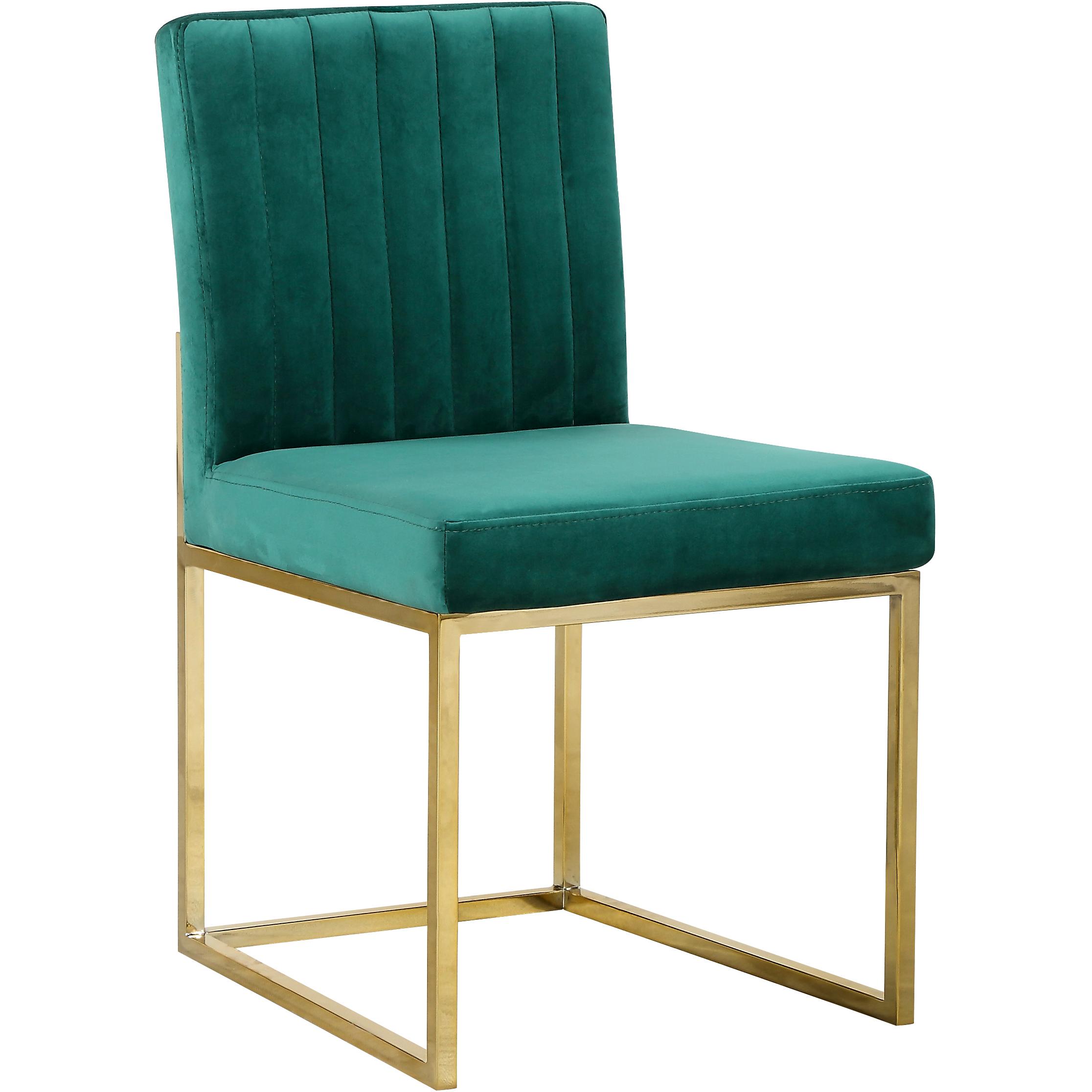 Meridian Giselle Green Velvet Dining Chair