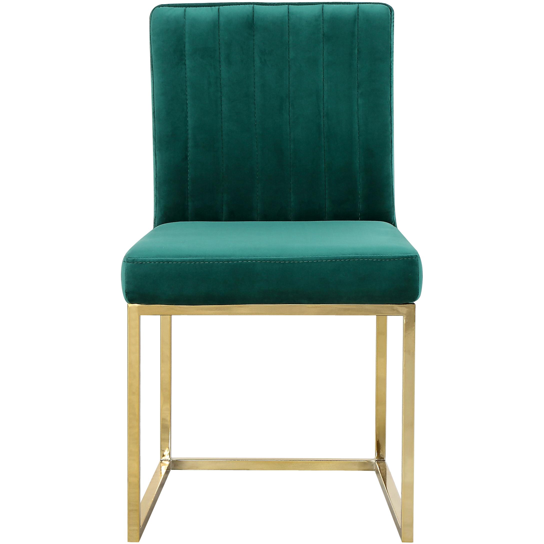 Meridian Giselle Green Velvet Dining Chair