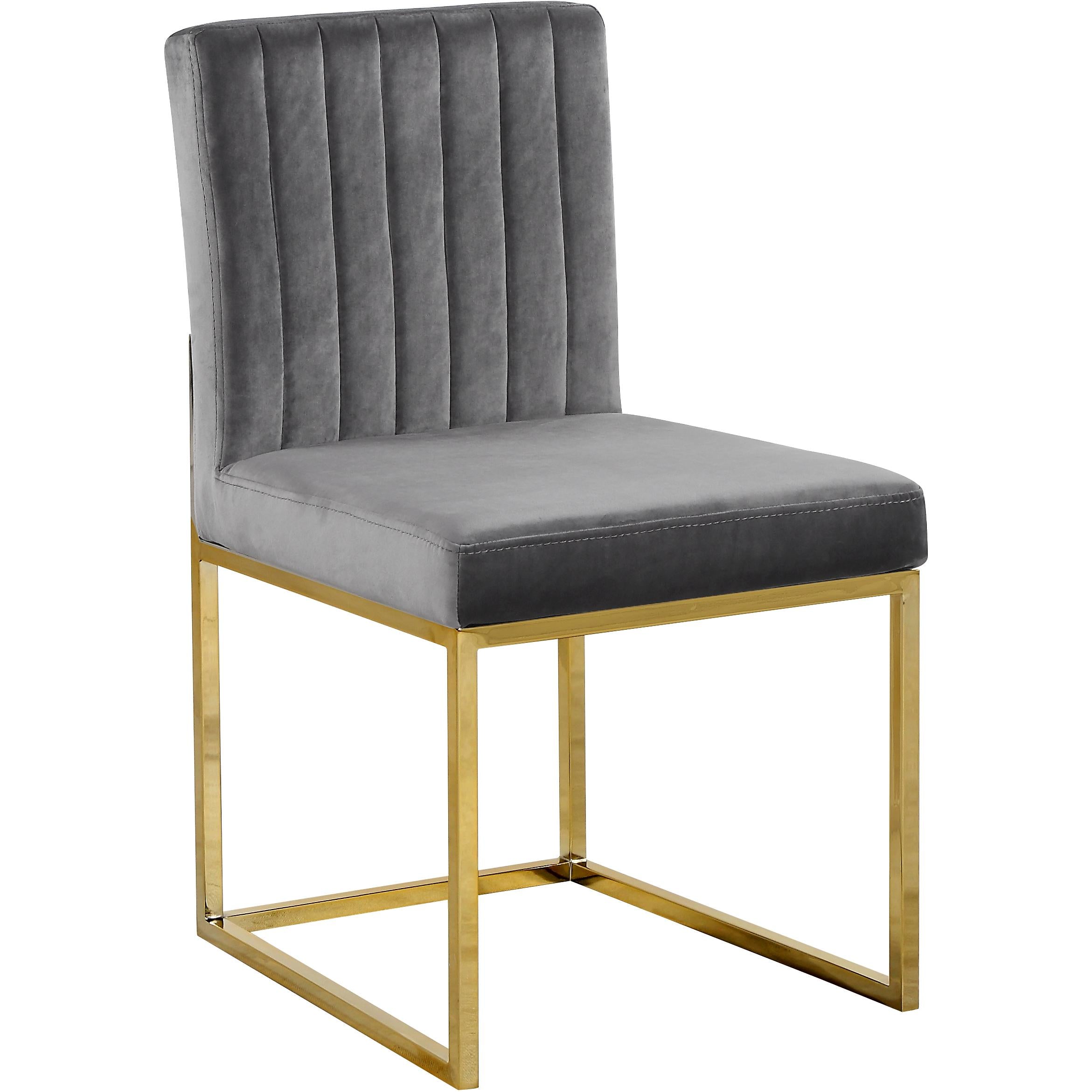Meridian Giselle Grey Velvet Dining Chair