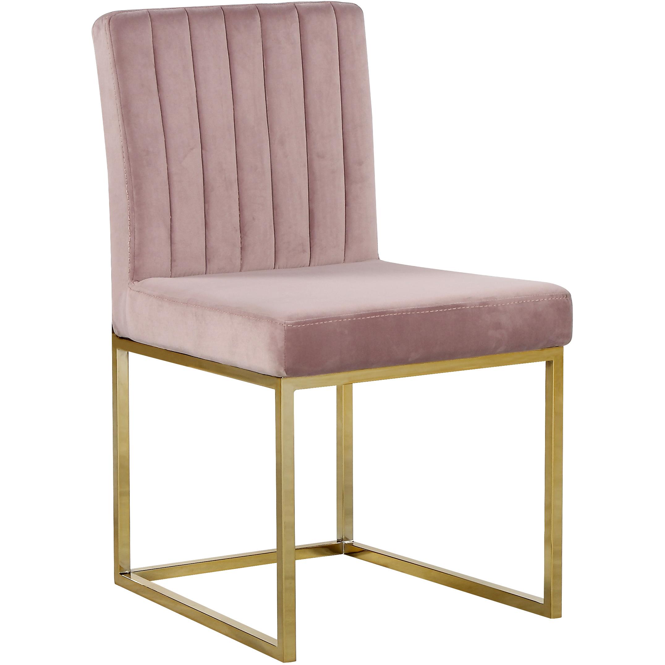 Meridian Giselle Pink Velvet Dining Chair