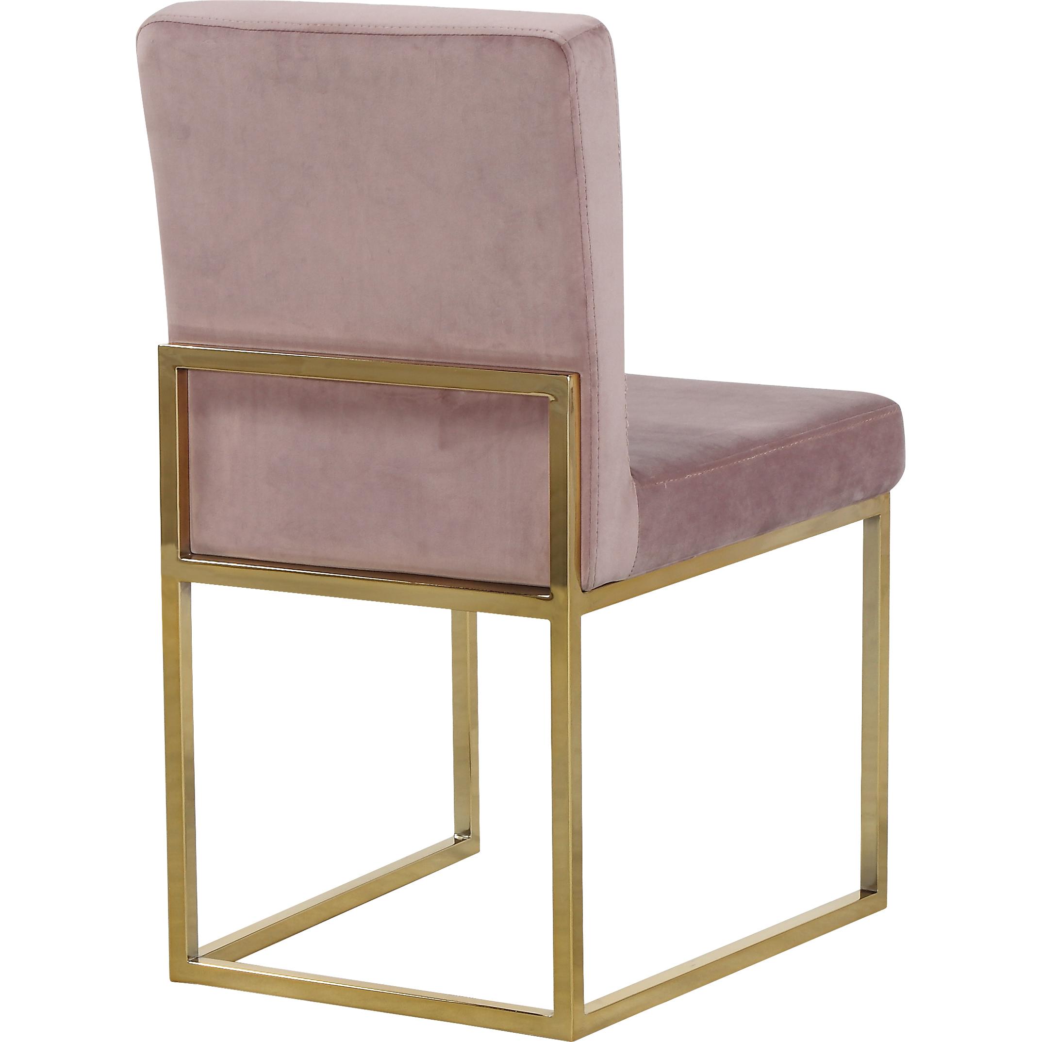 Meridian Giselle Pink Velvet Dining Chair