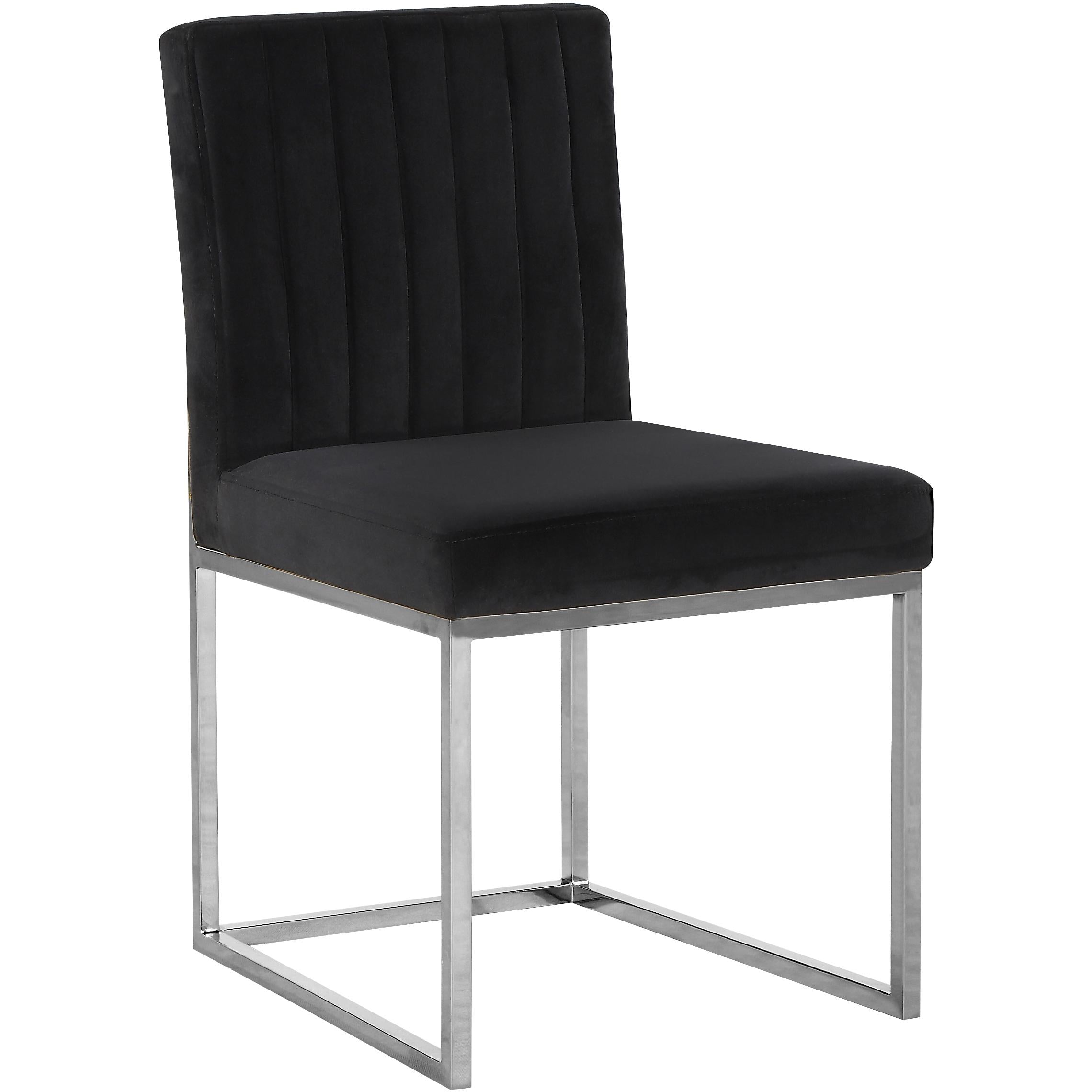 Meridian Giselle Black Velvet Dining Chair