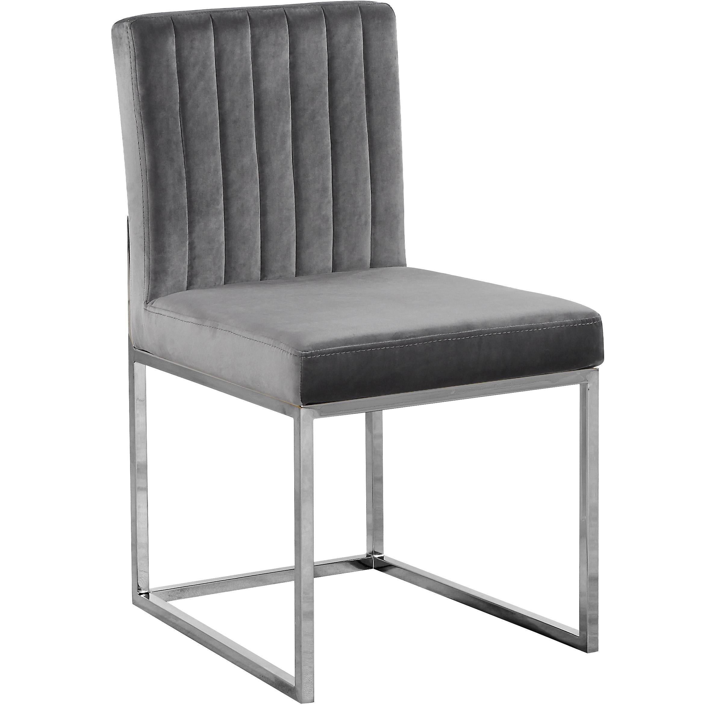 Meridian Giselle Grey Velvet Dining Chair